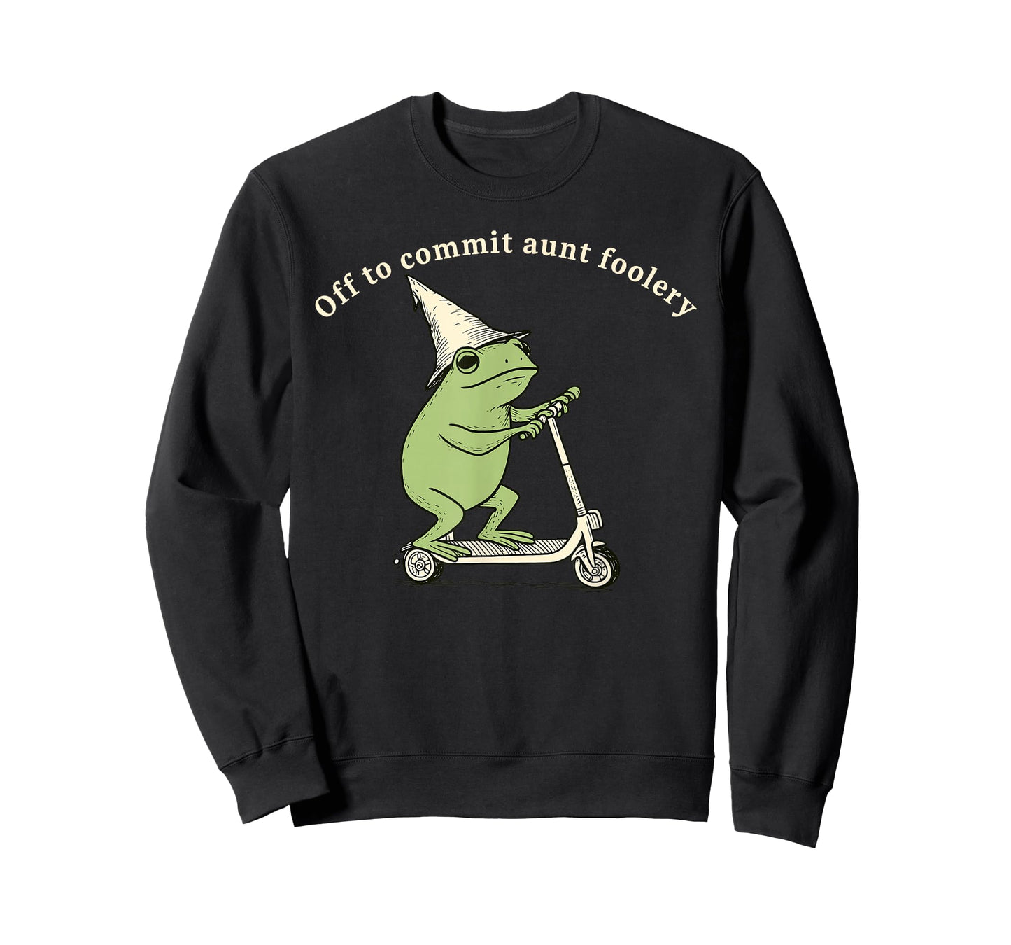 Off to Commit Aunt Foolery Funny Aunt Frog Scooter T-Shirt