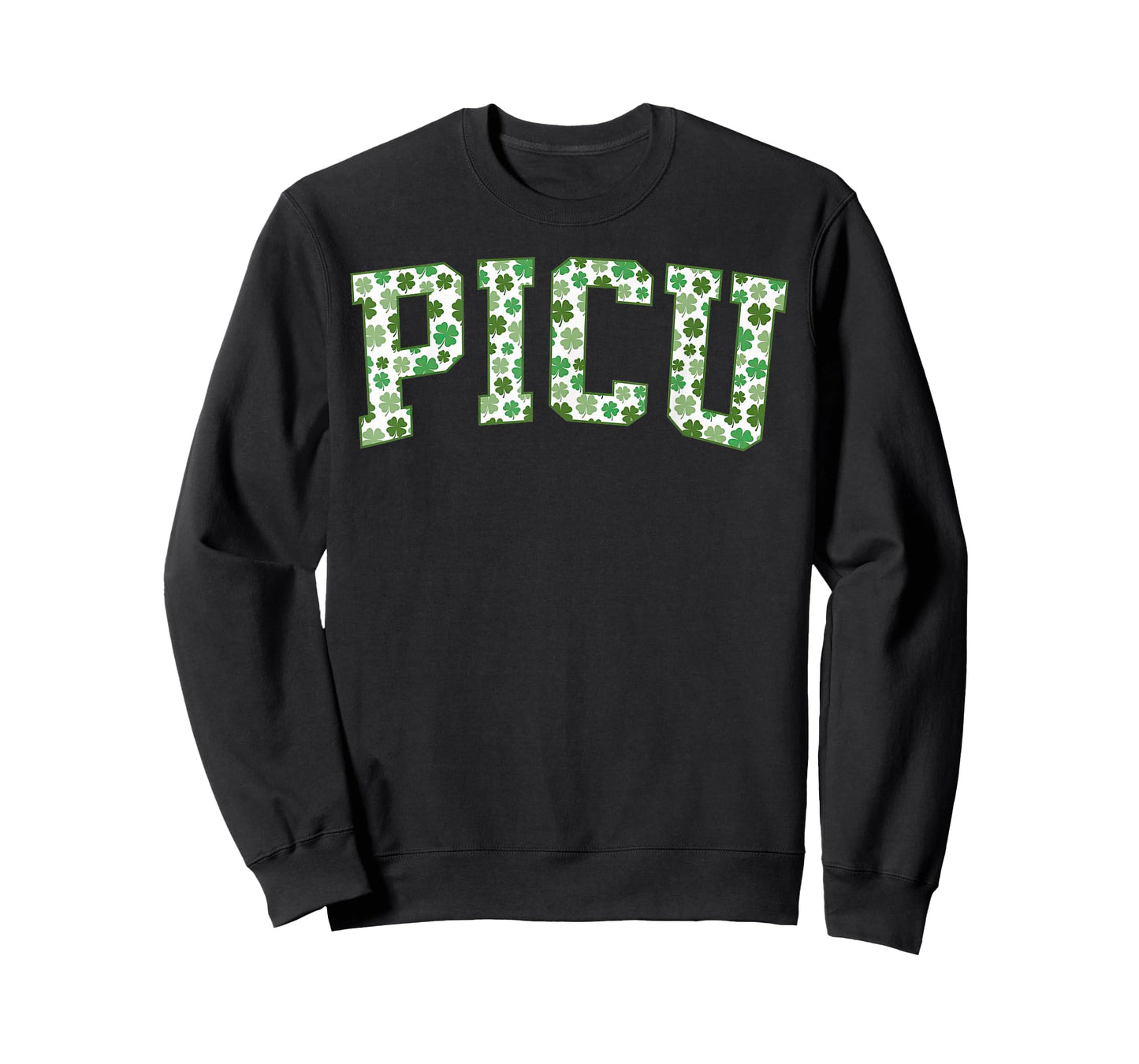 Retro PICU Nurse Shamrock St Patrick Day Pediatric ICU Nurse T-Shirt