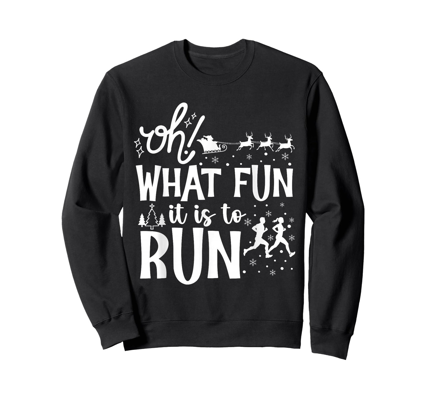 Oh What Fun It is to Run Christmas Funny Running Athlete T-Shirt