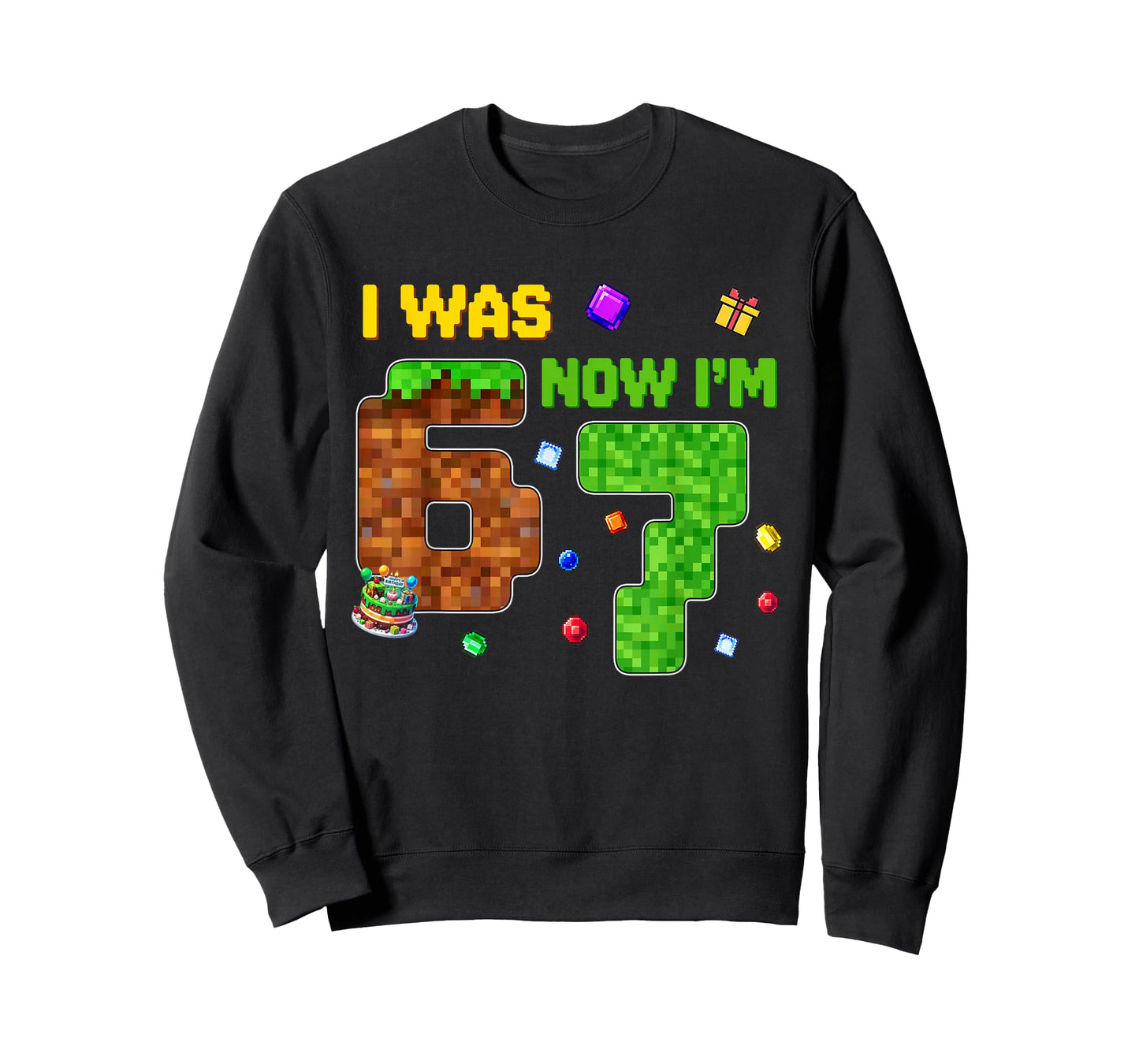 I was 6 Now I'm 7 Six Seven 7 Years Old Birthday Kids Boys T-Shirt