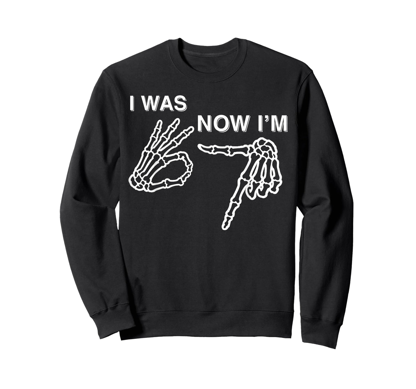 I was 6 Now I’m 7 Skeleton Hand Birthday Baseball Meme T-Shirt