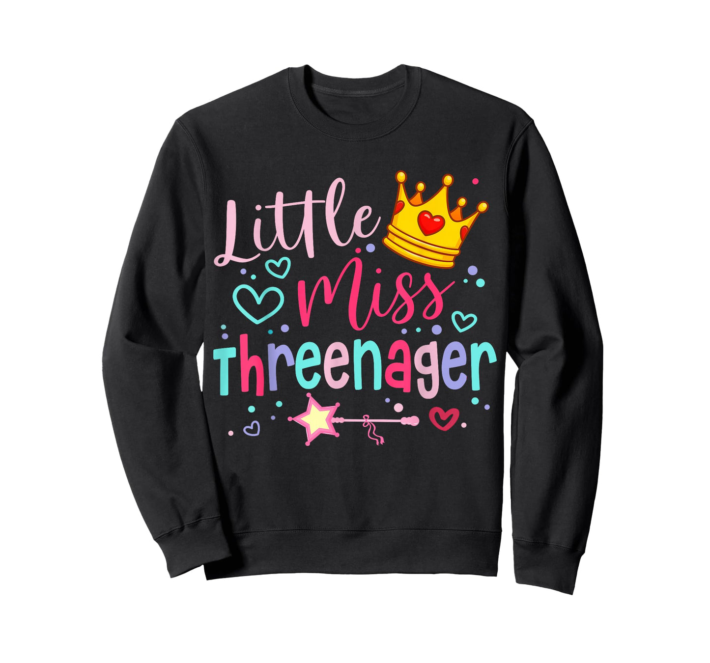 Funny Threenager Happy 3rd Bday Party Gifts 3 Years Old Girl T-Shirt