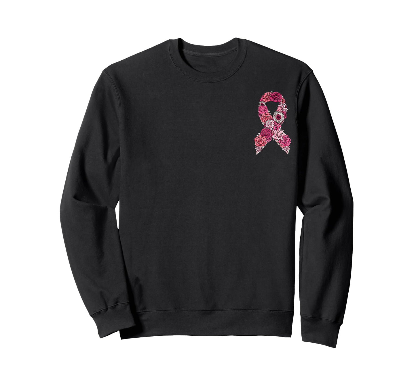 Pink Ribbon with Flowers Breast Cancer Awareness T-Shirt