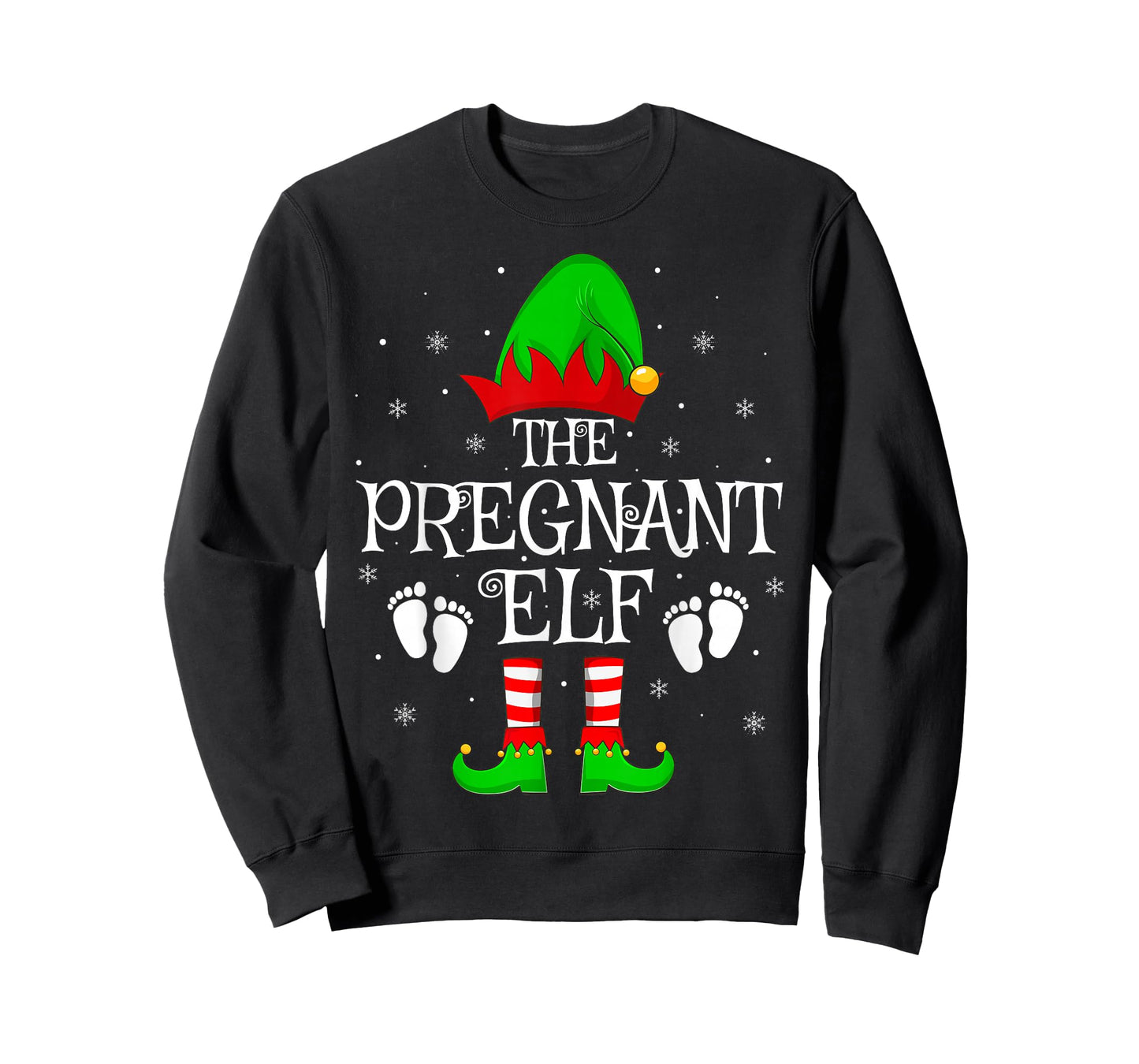 Pregnant Elf Christmas Family Matching Elf Squad Xmas Pajama T-Shirt