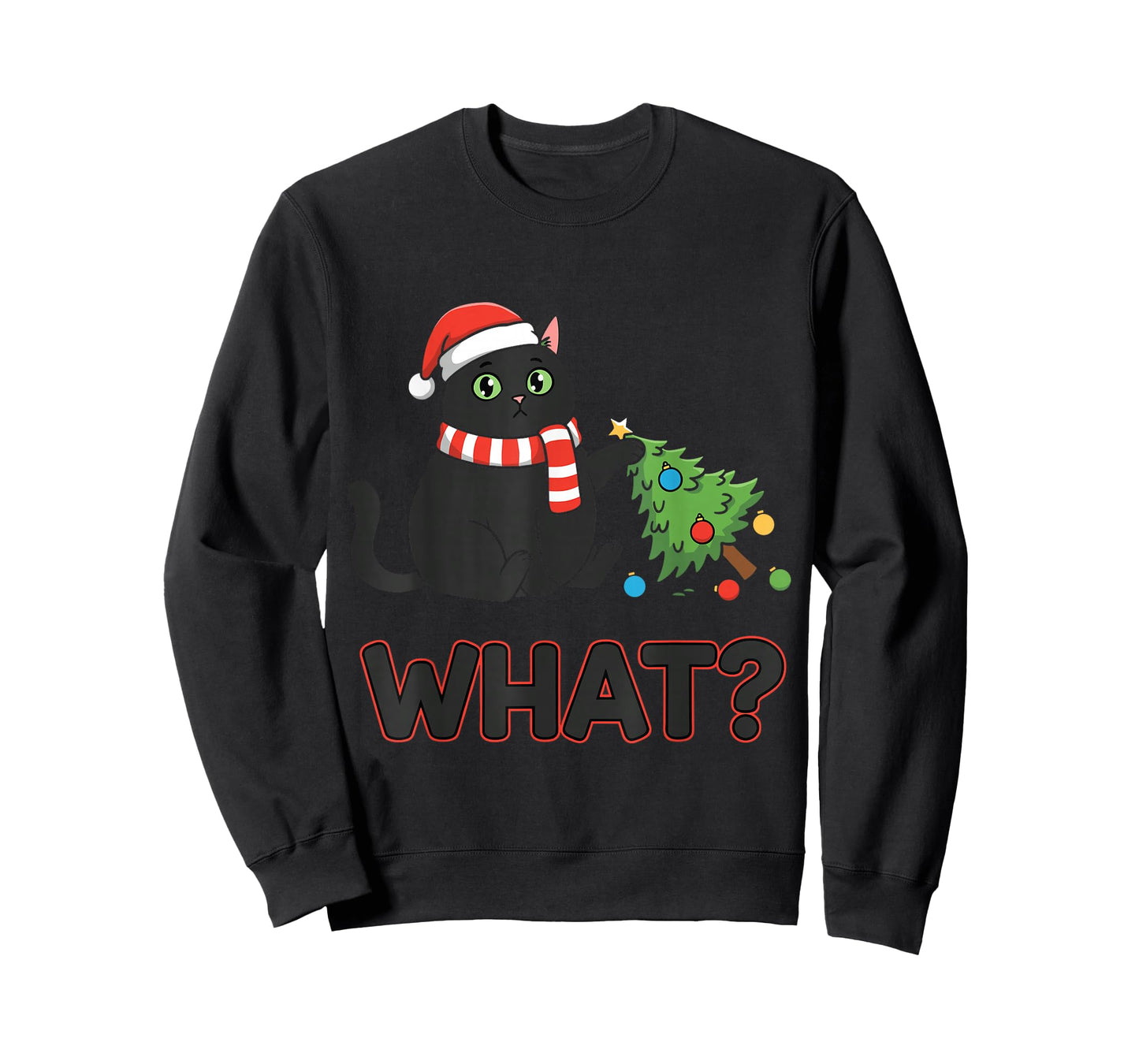 Funny Over Cat Christmas Tree What ? T-Shirt