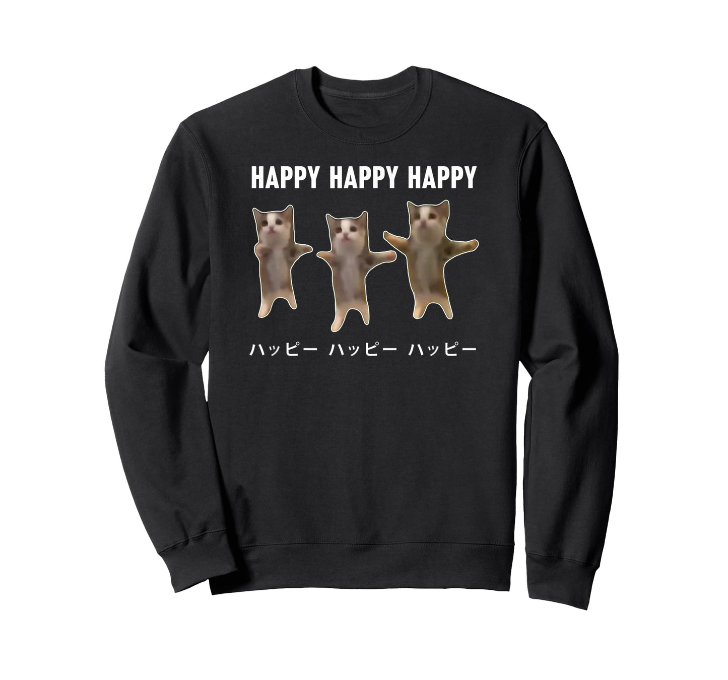 Funny Japanese Cat Meme Dancing Happy Cats for Men Women T-Shirt