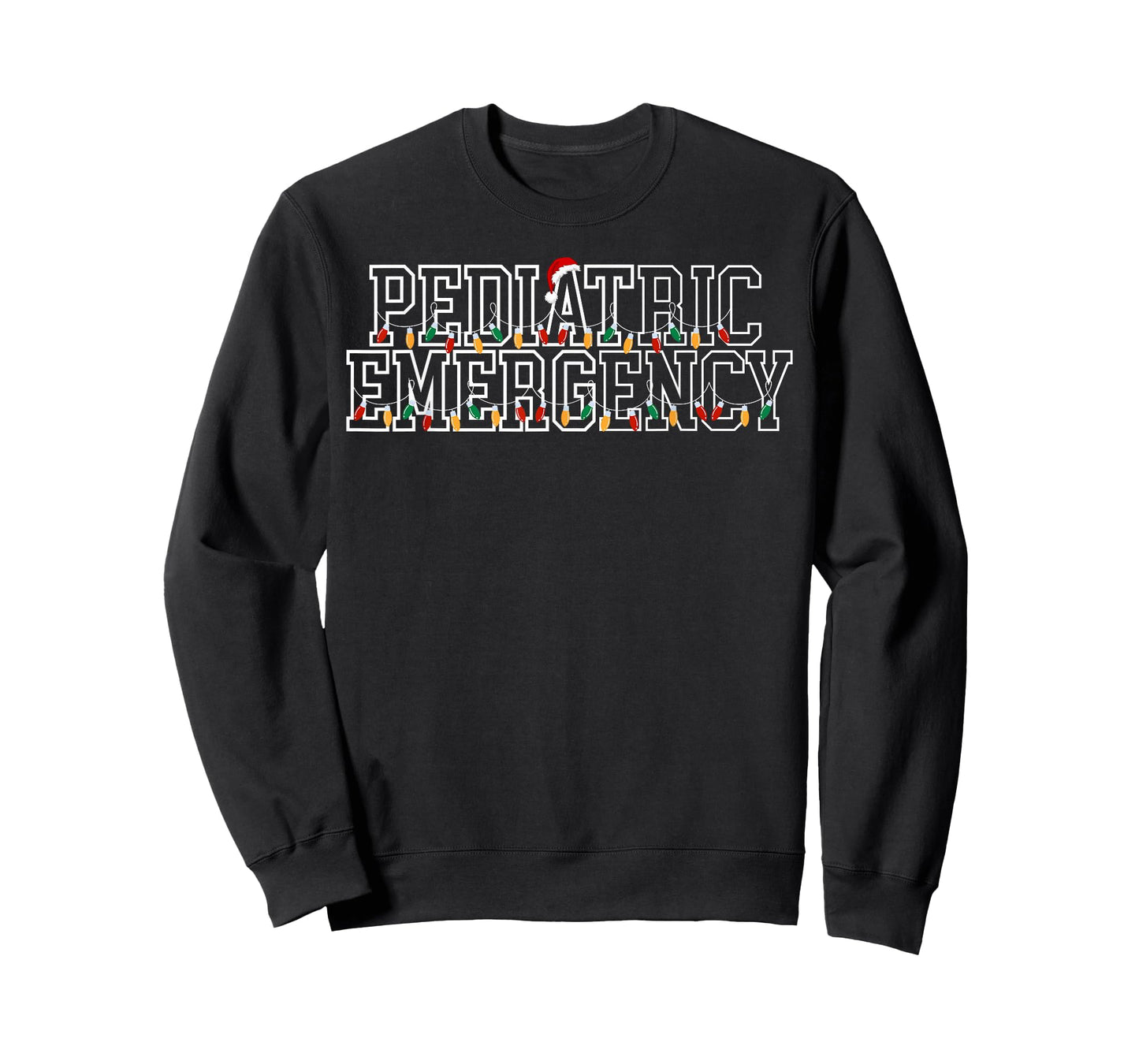 Pediatric Emergency Santa Hat Christmas Lights PEDS ER Nurse T-Shirt