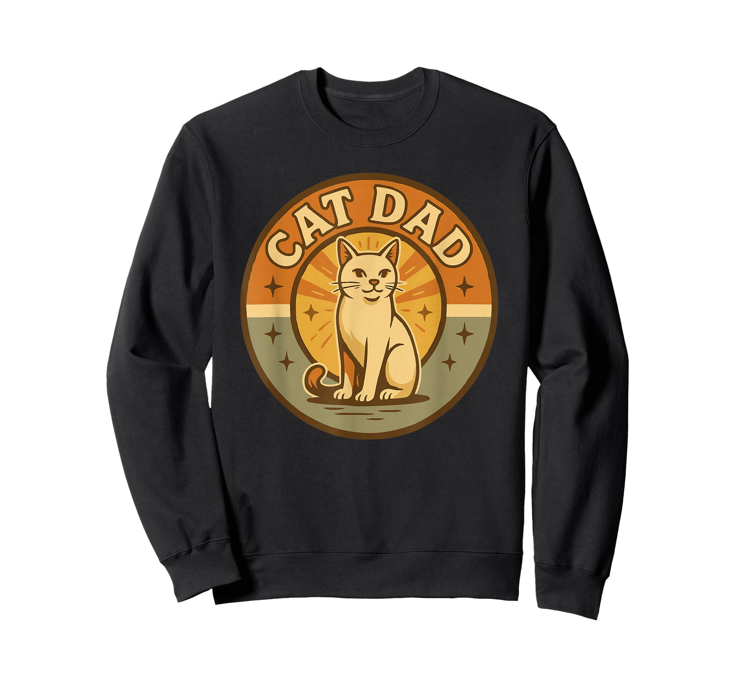 Retro Cat Dad Vintage-Style Feline Lover Graphic T-Shirt