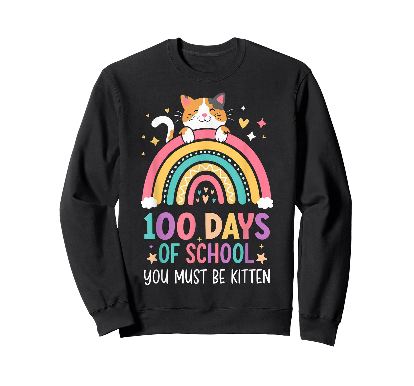 Girl 100 Day of School Cat for Girls 100th Day of School Kid T-Shirt