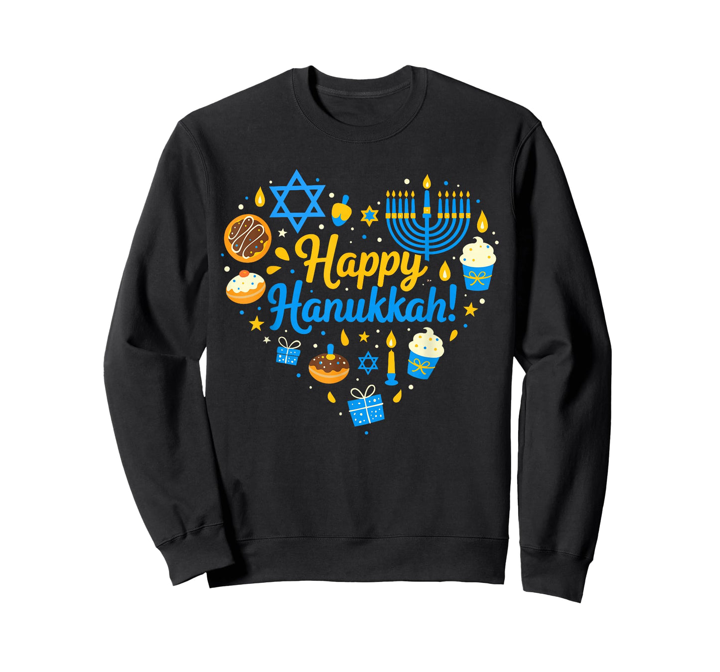 Happy Hanukkah Heart Dreidel Jewish Menorah Chanukah Pajamas T-Shirt