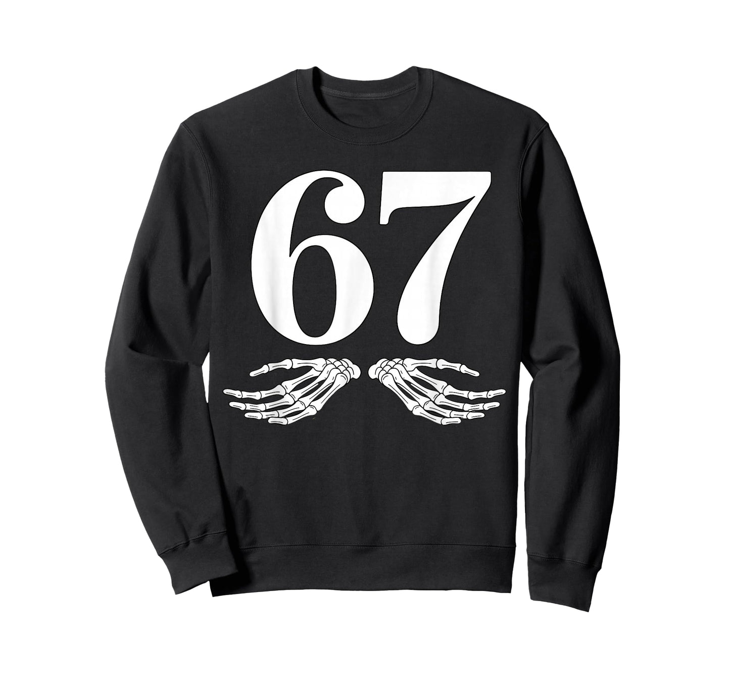 Six Seven 6 7 Meme 67 Skeleton Hand Halloween Costume T-Shirt
