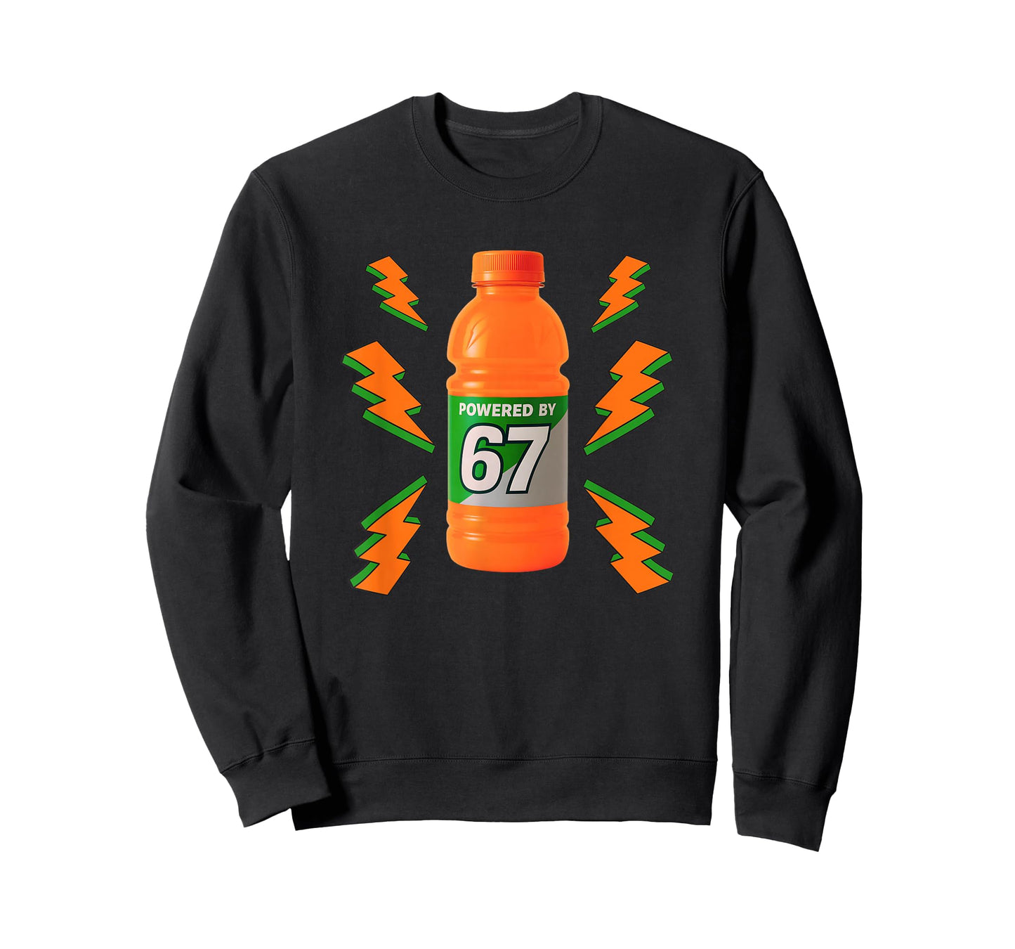 Powered by 67 Aura Energy Funny 6 7 Meme Six Seven Gen Alpha T-Shirt