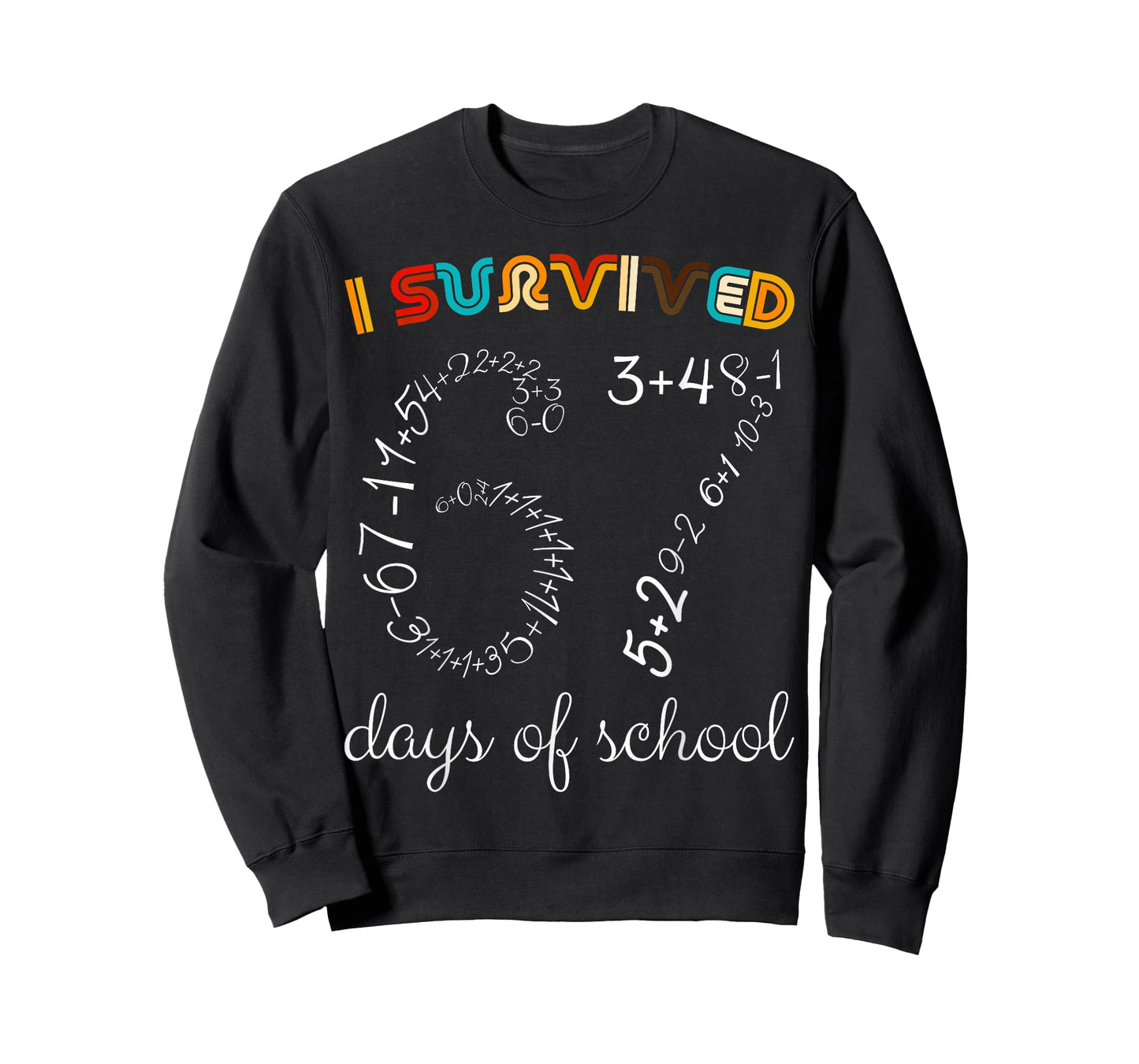 I Survived 67 Days of School Funny Vintage Math Meme Teacher T-Shirt