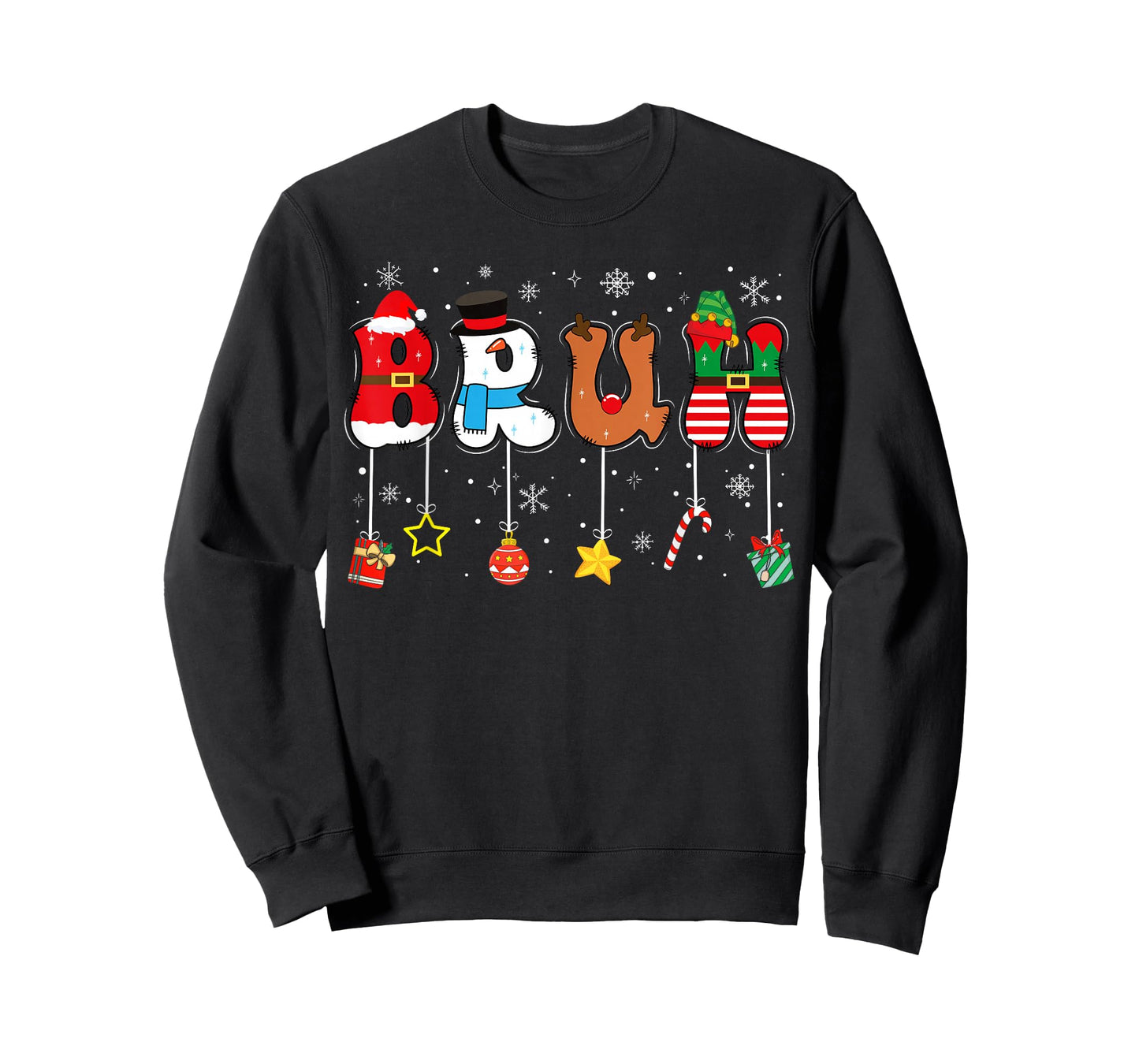 Bruh Funny Christmas Red Plaid Teens Boys Kids Xmas Pajamas T-Shirt