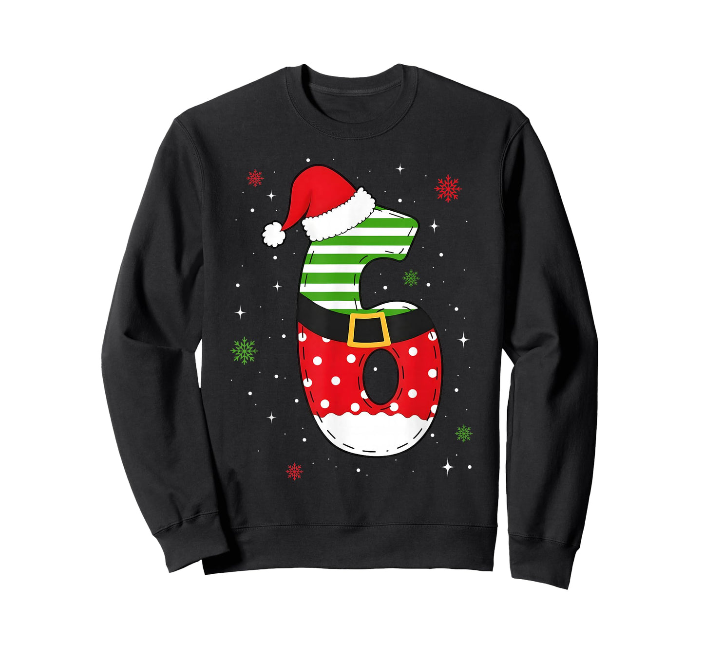 Six Seven Matching 67 Christmas Santa Hat Meme Gen Alpha Z T-Shirt