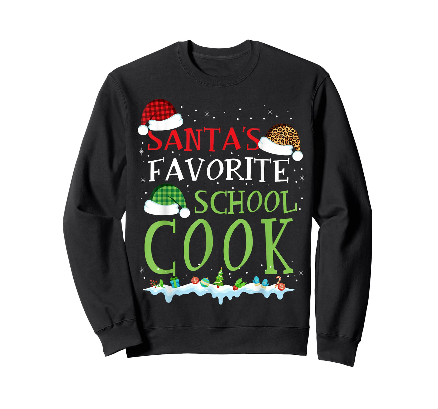 Santa's Favorite School Cook Fun Christmas T-Shirt