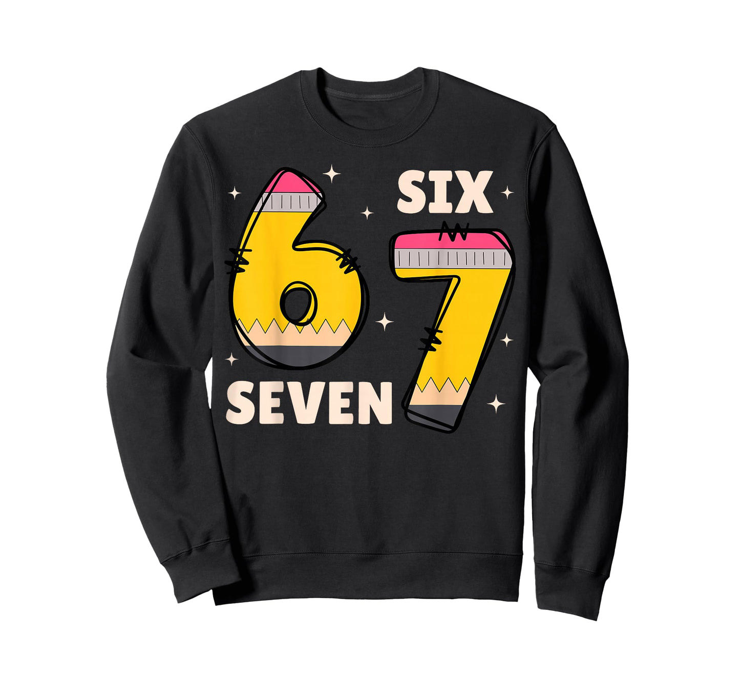 Six Seven 67 Days of School Pencils Meme Teachers Students T-Shirt