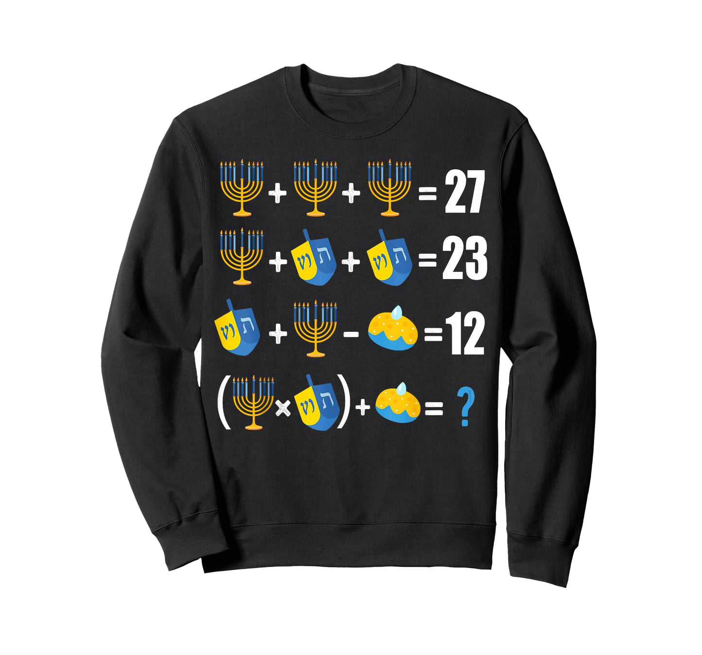 Happy Hanukkah Menorah Dreidel Doughnut Math Teacher 67 Meme T-Shirt