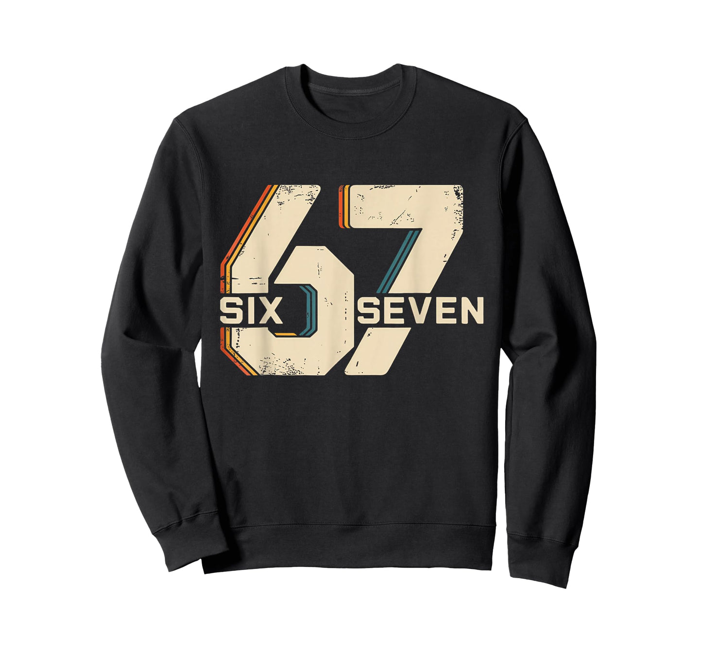 Retro 67 Six Seven 6 7 Number Vintage 67 Meme Men Women T-Shirt