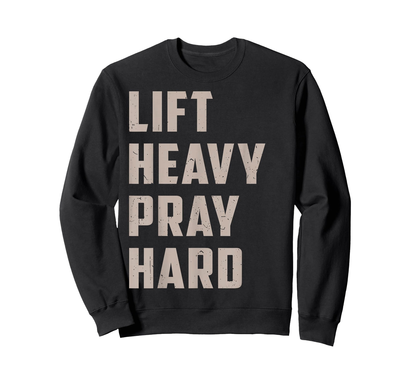 Lift Heavy Pray Hard Men's Christian Workout Jesus Lords Gym T-Shirt