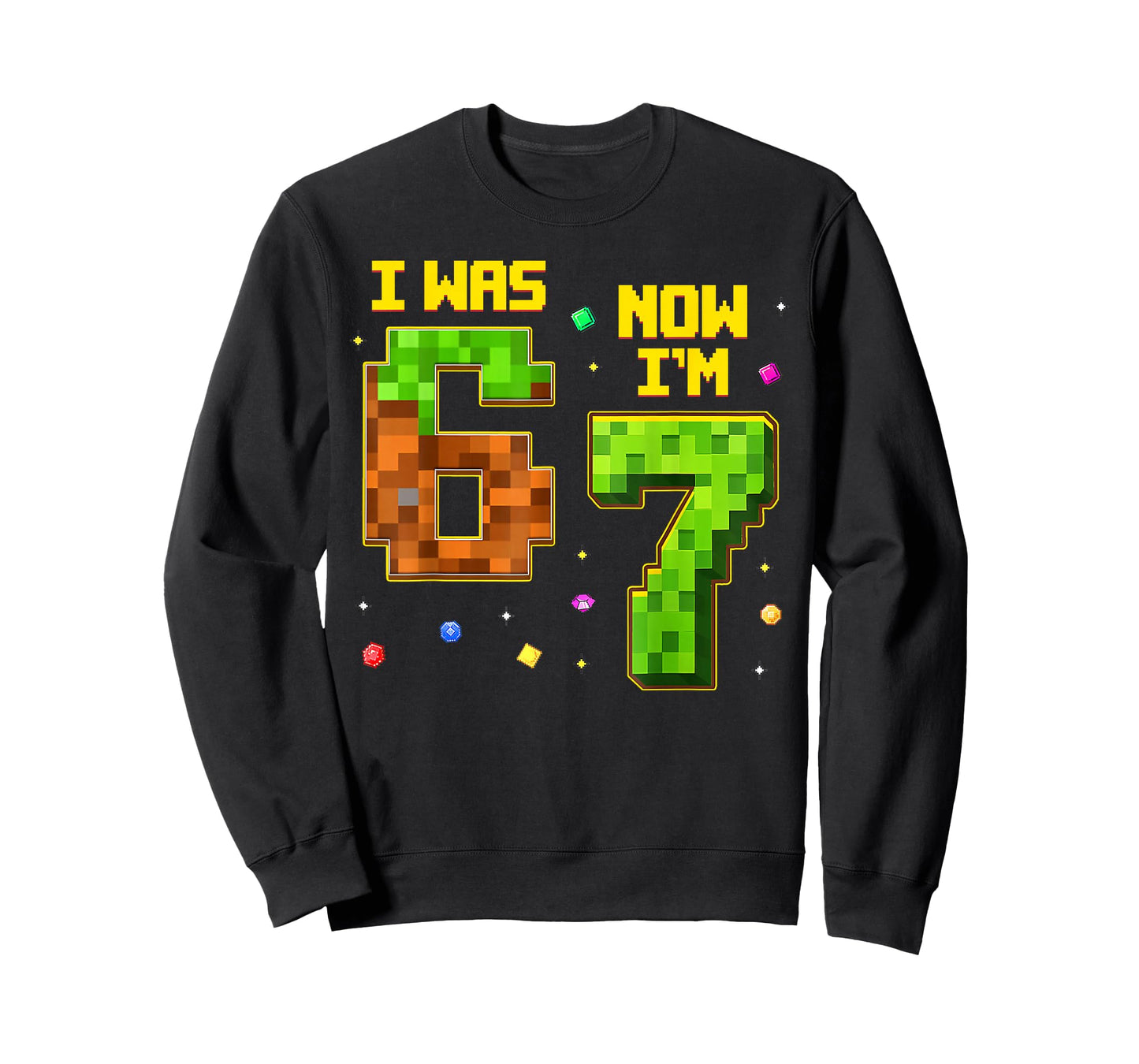 7 Year Old Birthday Funny I was 6 Now I'm 7 Six Seven Meme T-Shirt