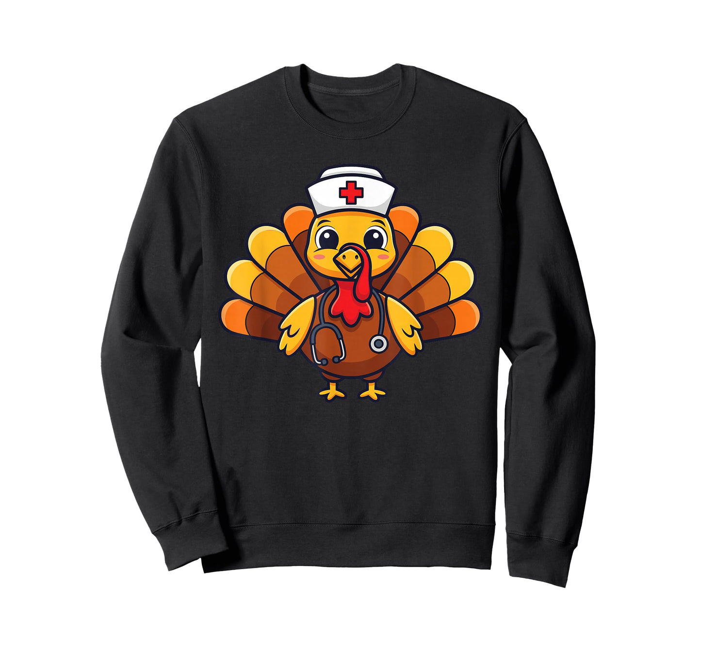 Thanksgiving Nursing Scrub Tops Women Turkey Nurse T-Shirt