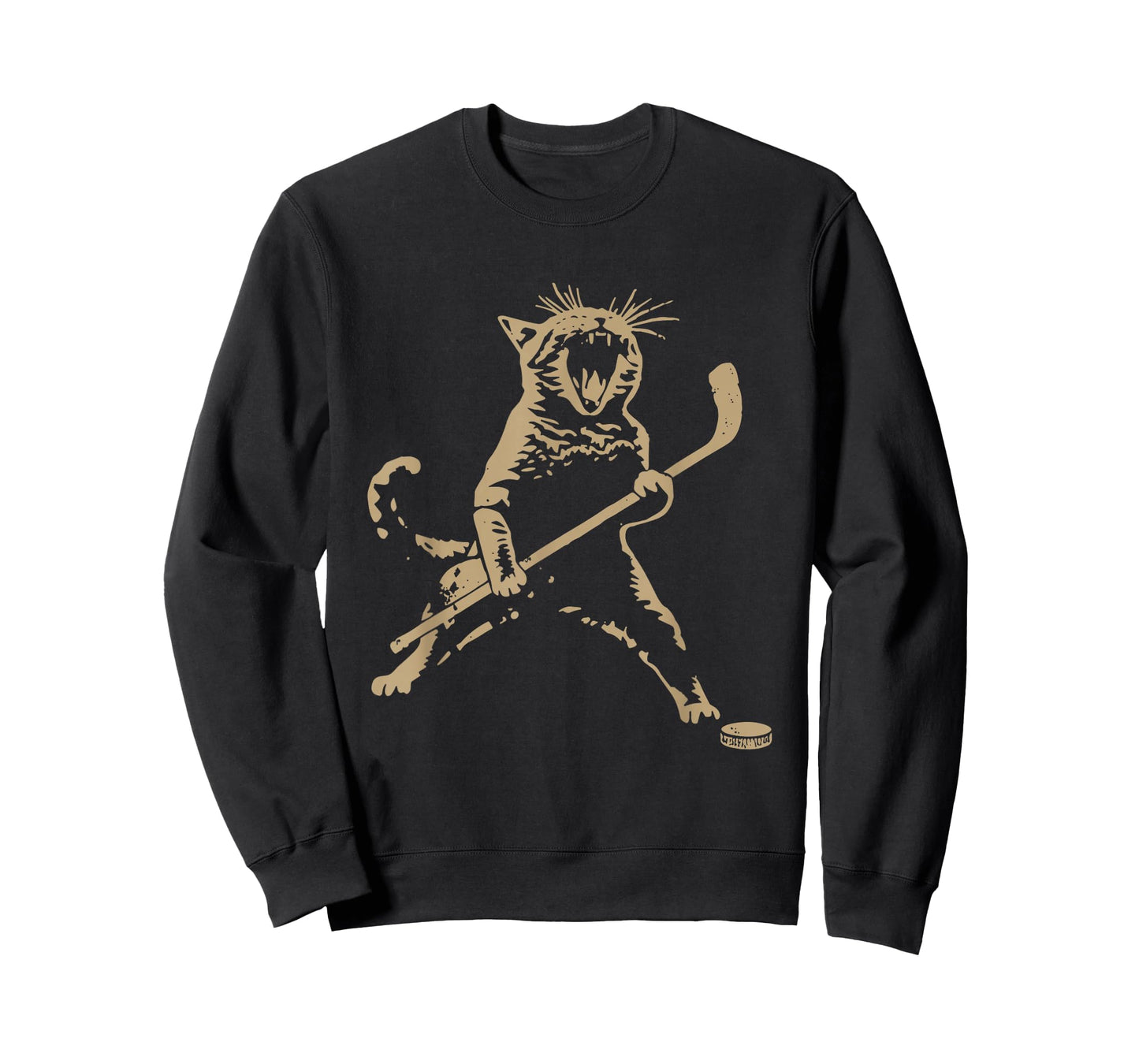 Cute Cat Playing Ice Hockey Lover Player Funny T-Shirt