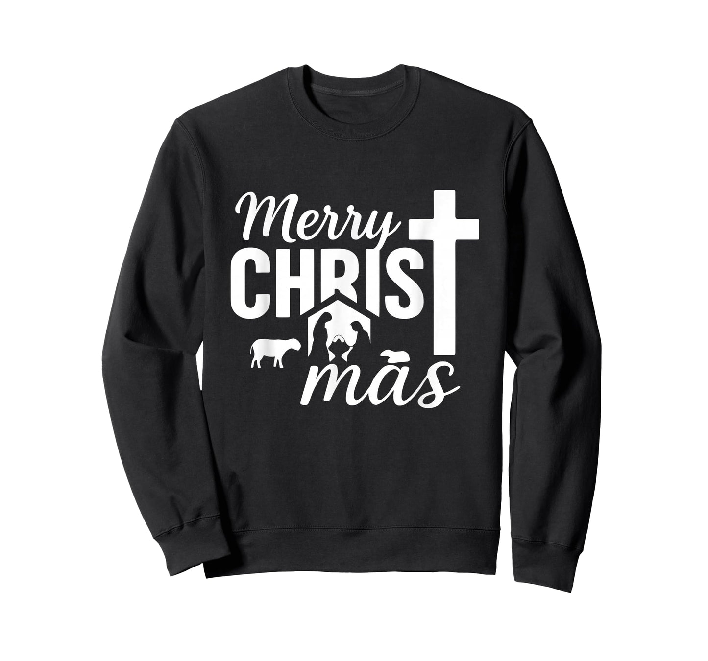 Merry Christ-Mas Christian Jesus Christmas Nativity Scene T-Shirt