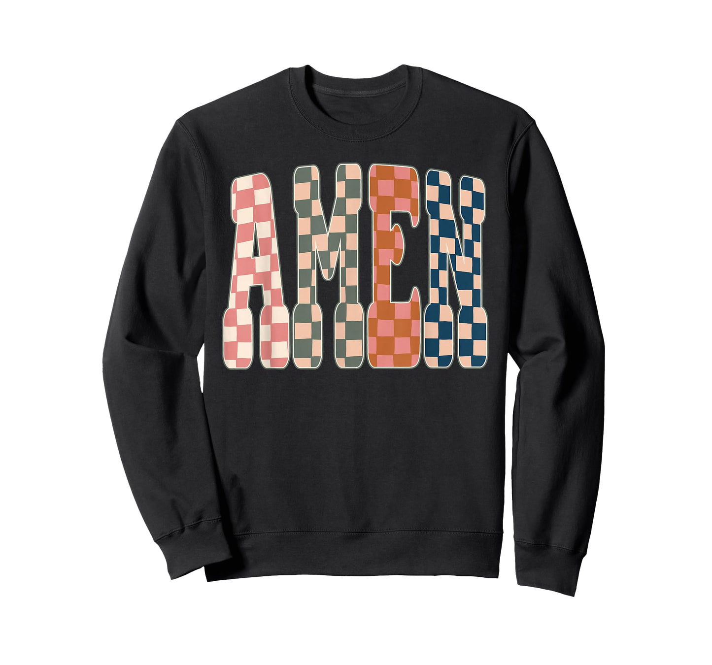 Amen Checkered Christian Jesus Faith Bible Verse Religion T-Shirt