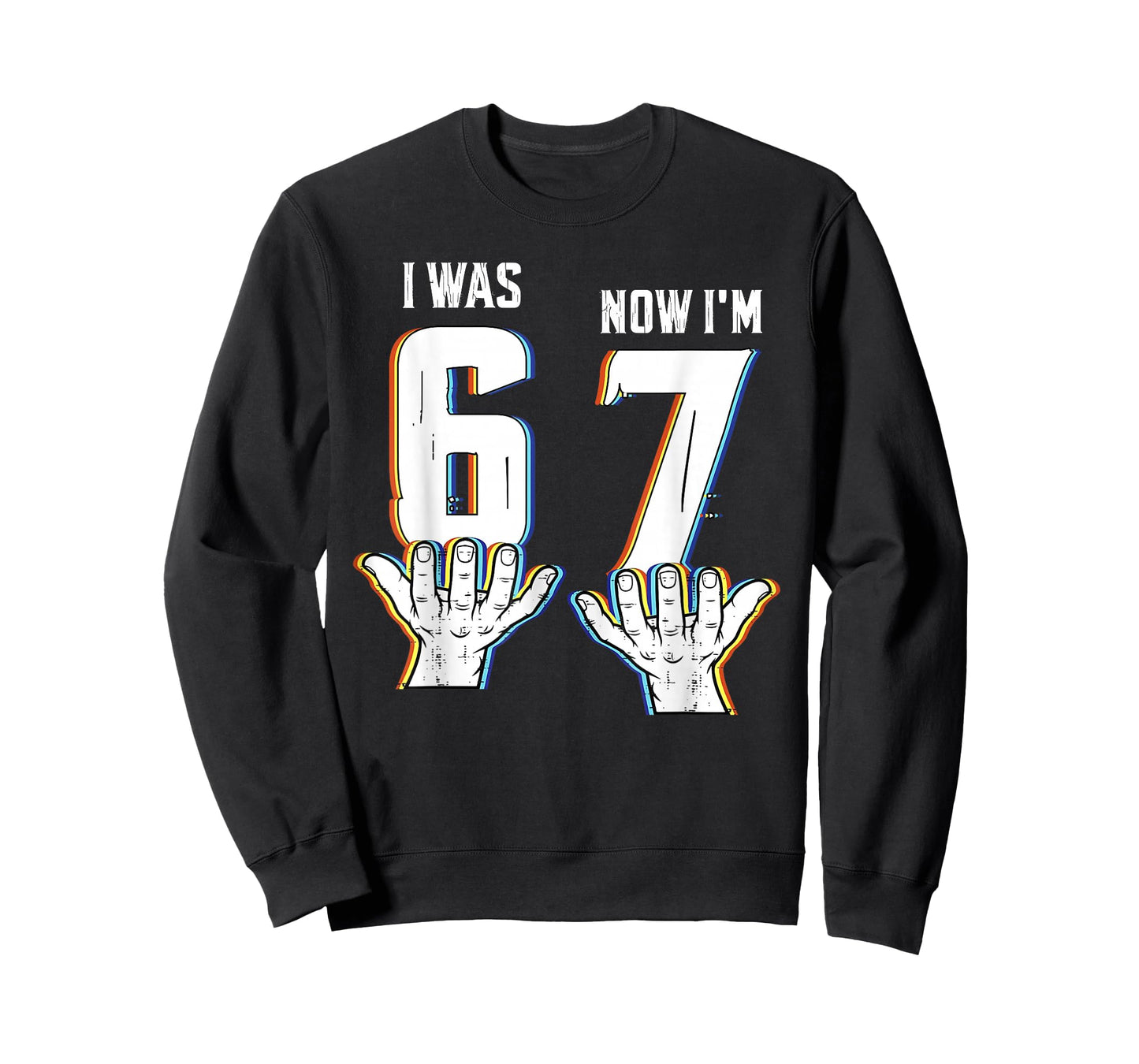 Six Seven Meme 7 Year Old Birthday Shirt was 6 Now I'm 7 T-Shirt