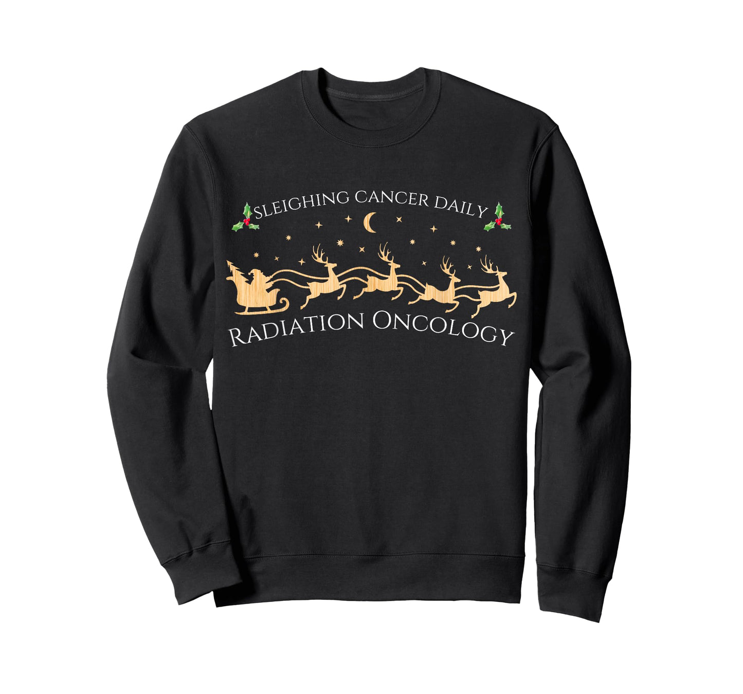 Sleighing Cancer Daily Radiation Oncology Christmas Therapy T-Shirt