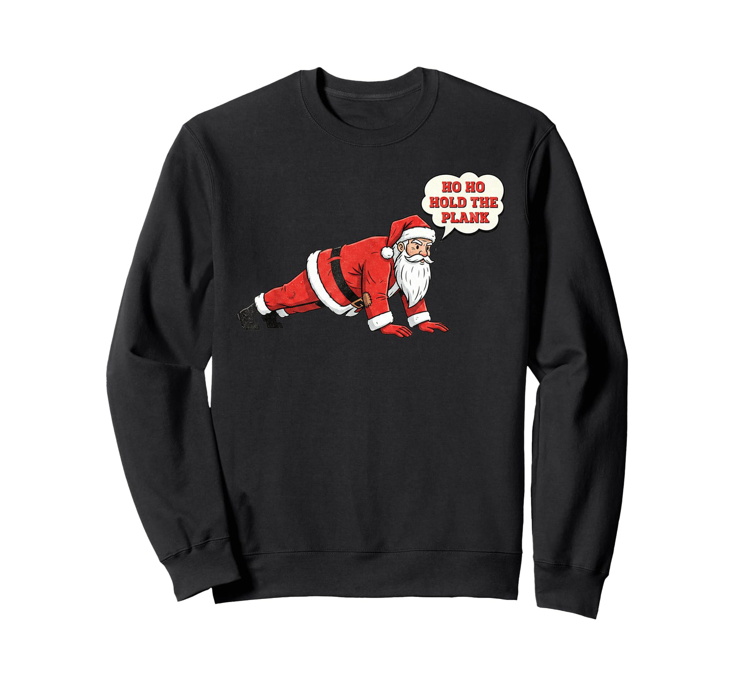 Ho Ho Hold The Plank Funny Santa Christmas Workout T-Shirt