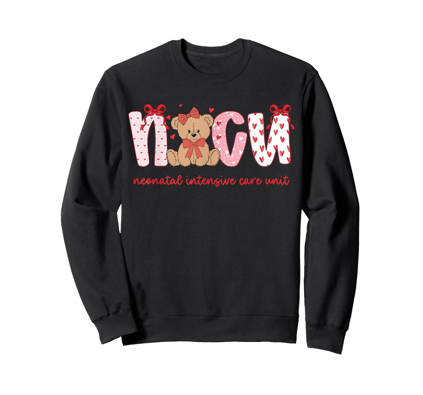 NICU Nurse Valentine Cute Bear Neonatal Intensive Care Unit T-Shirt
