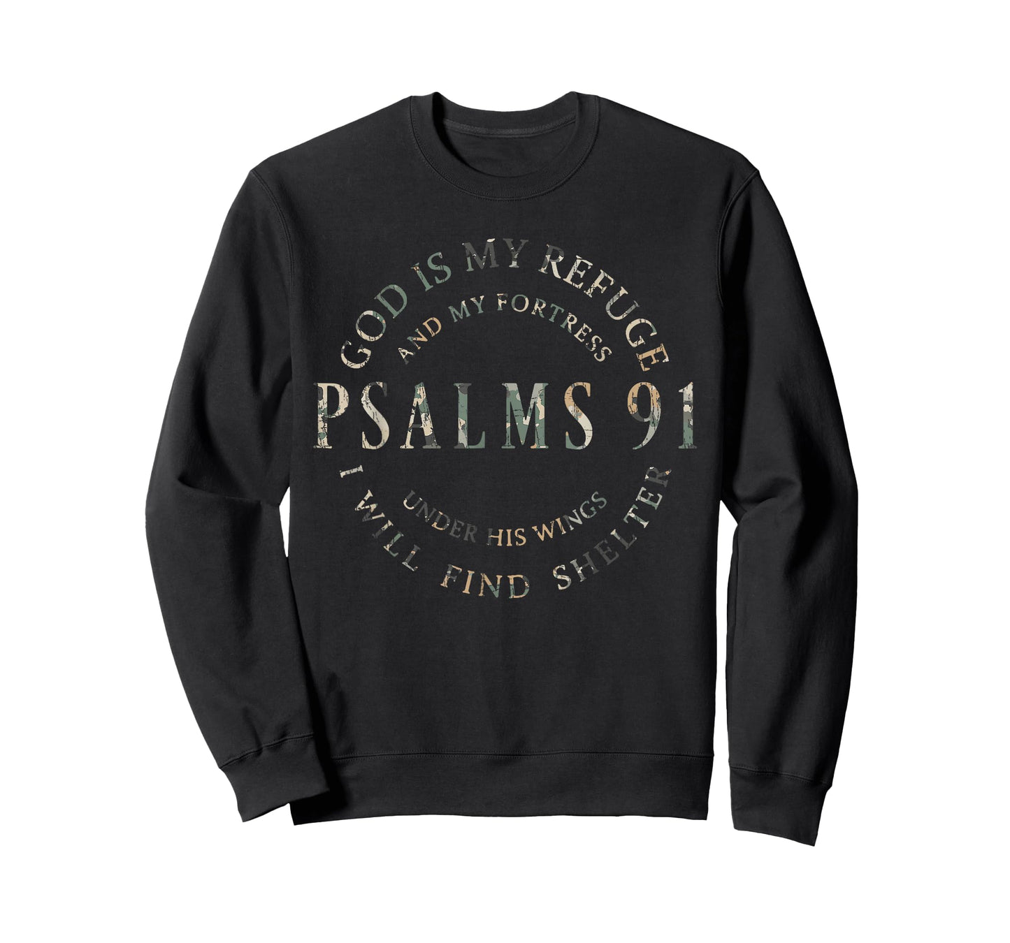 Vintage Camo Psalms 91 Christian Blessed Christ Jesus T-Shirt