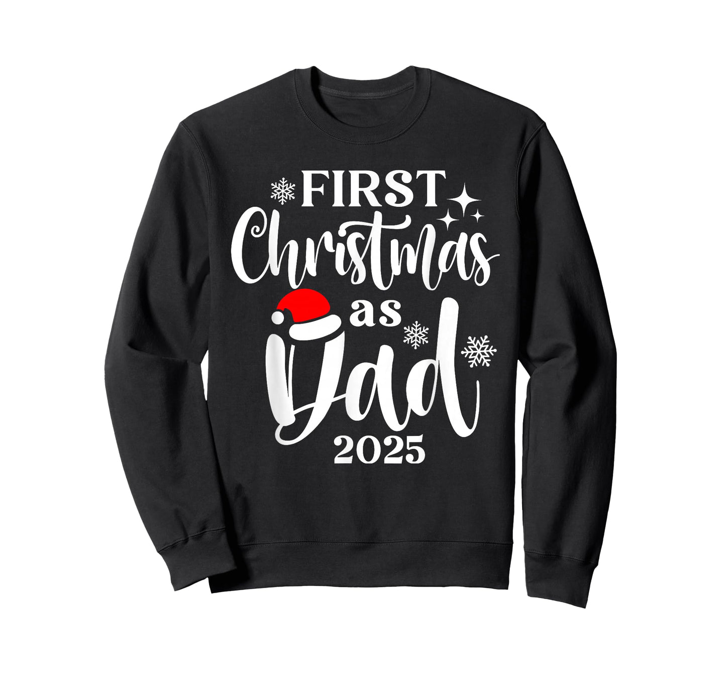 First Christmas As Dad 2025 Snowflake Xmas Family Matching T-Shirt