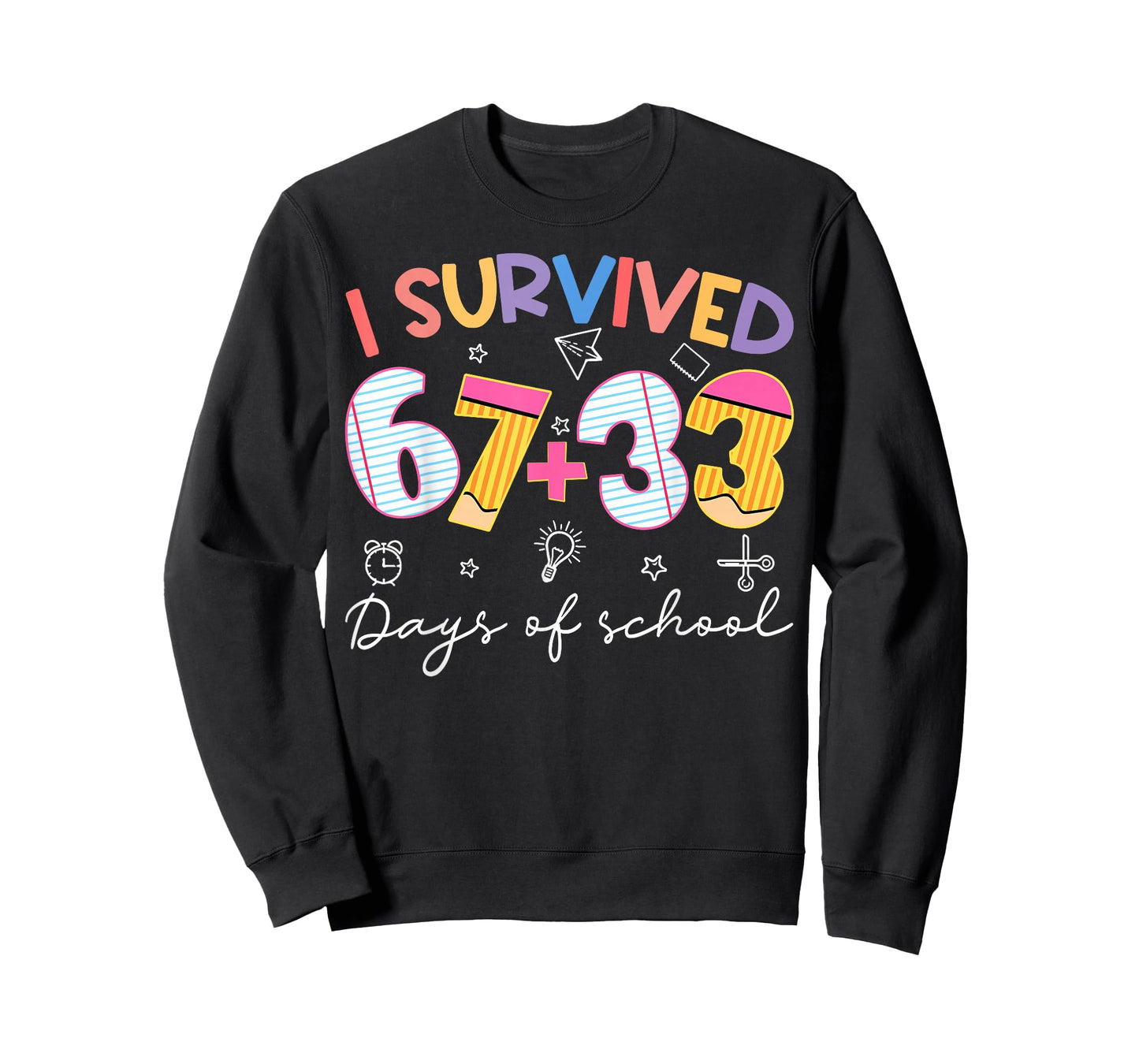 I Survived 100 Days of School 67+33 Meme Teachers Students T-Shirt