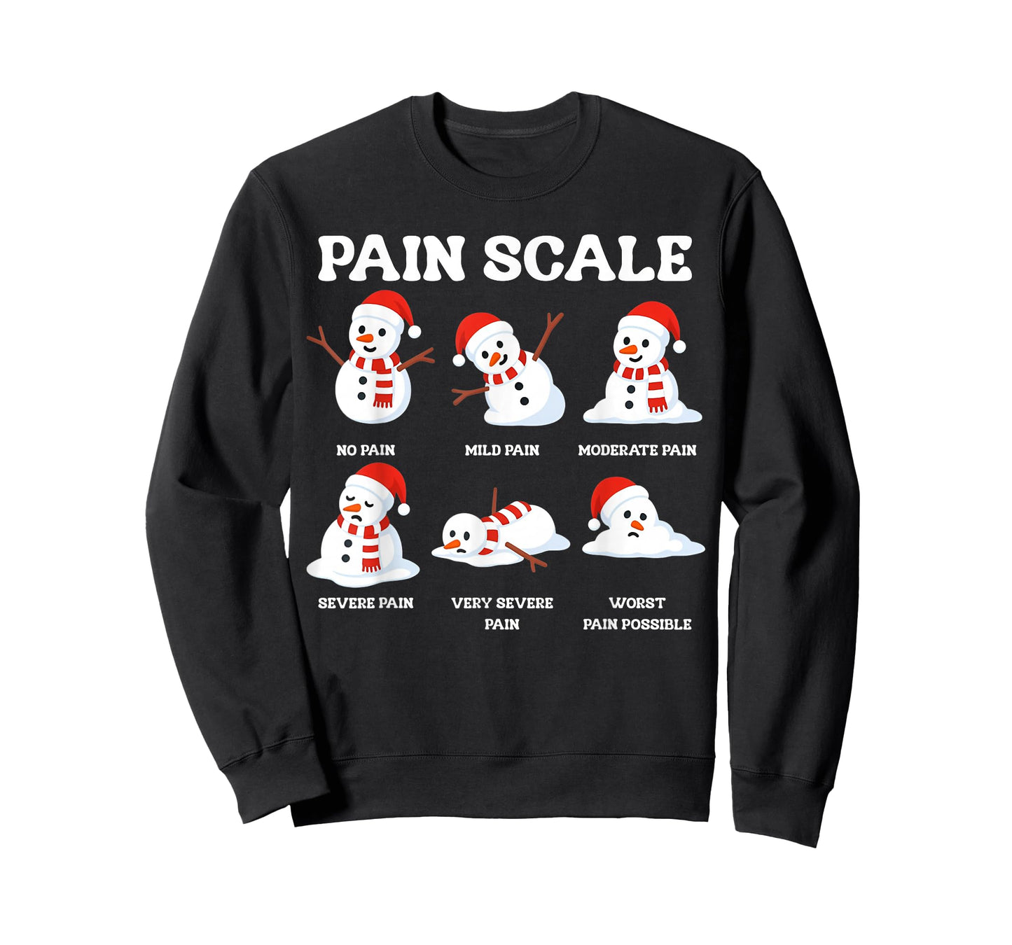 Pain Scale Snowman Nurse Christmas Xmas Snow Pajamas Holiday T-Shirt