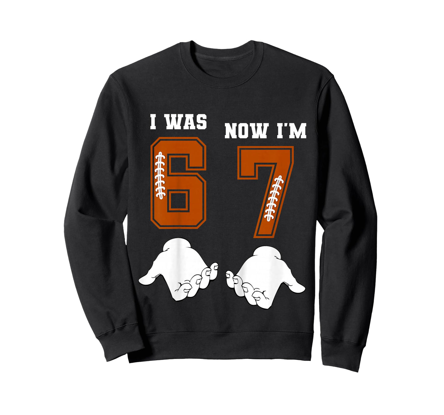 I was 6 Now I'm 7 Year Old Birthday 67 Girls Boys Football T-Shirt