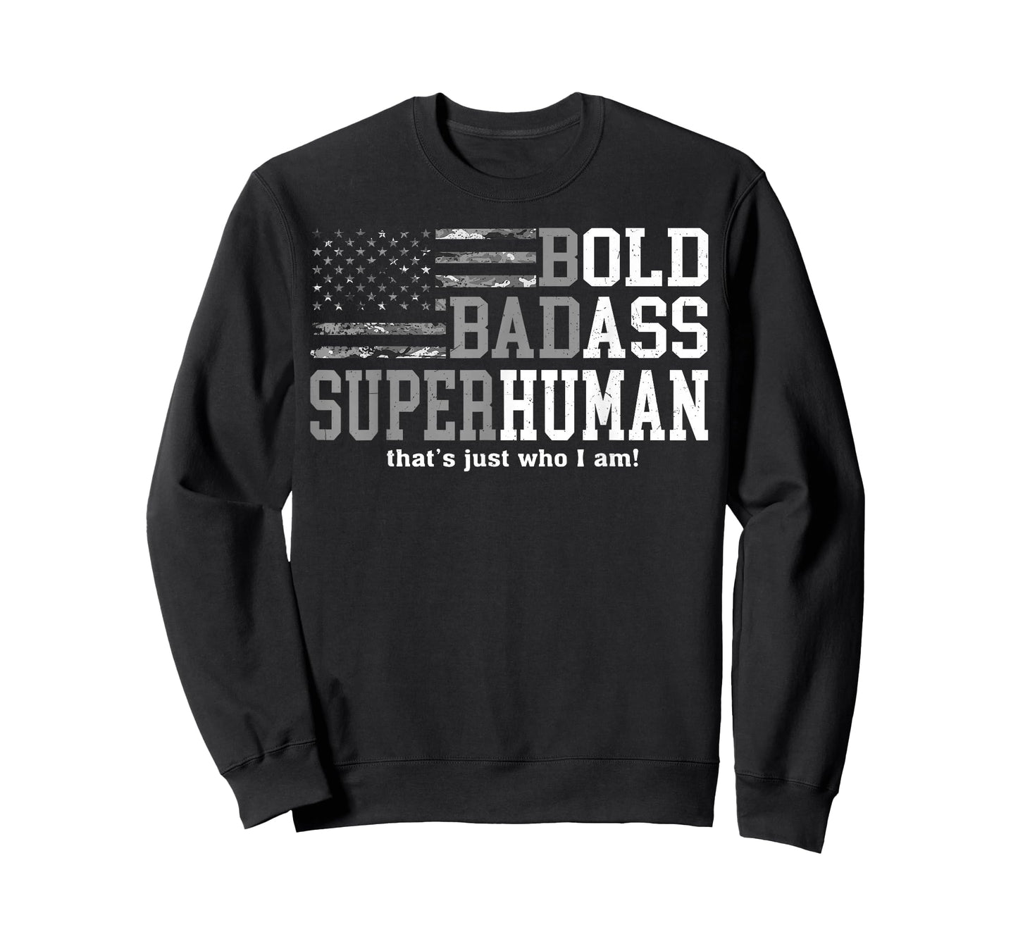 Vintage Bold Badass-Superhuman I Am Fathers Day USA Flag T-Shirt