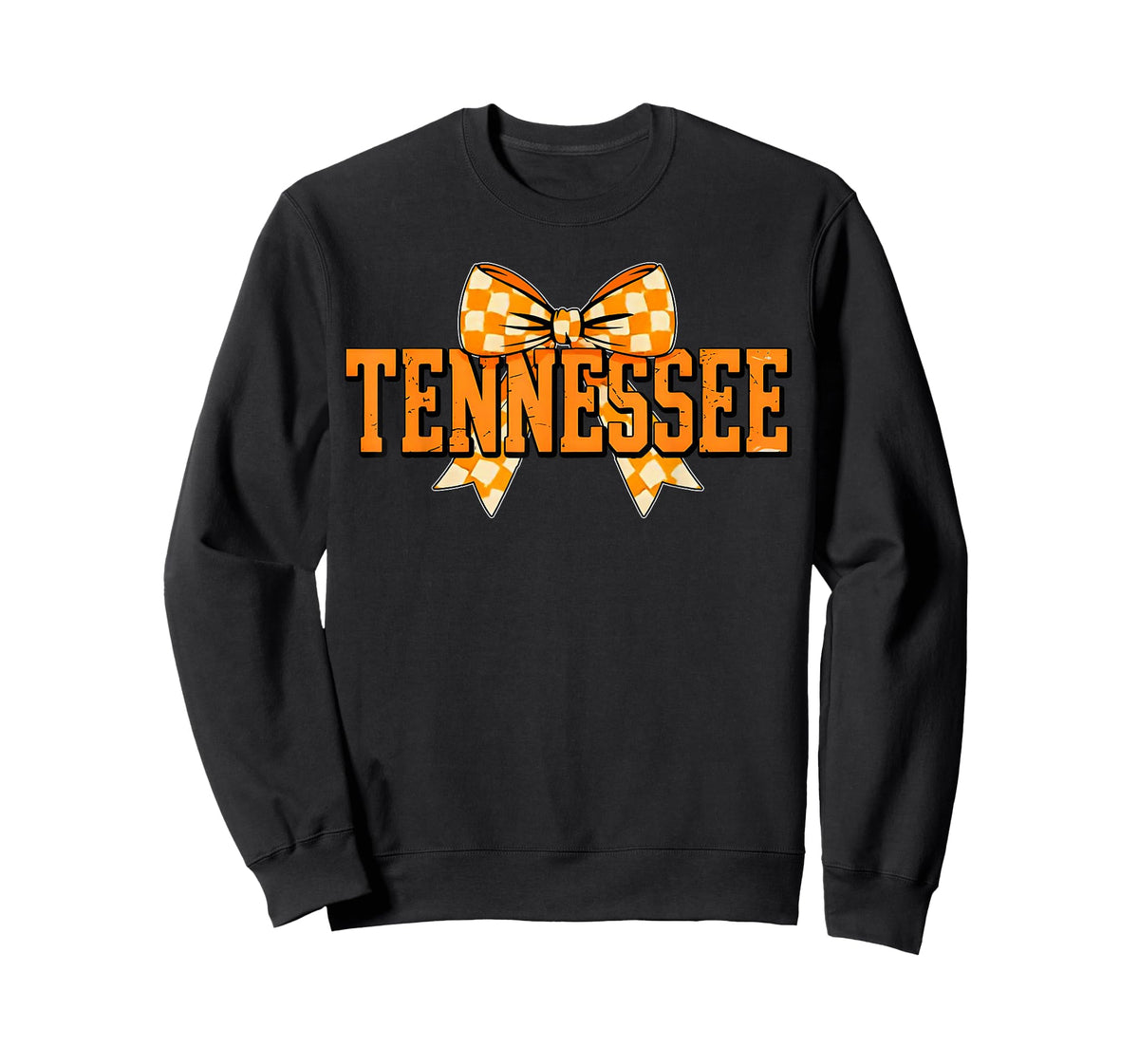 Vintage Tennessee Checkered Orange Coquette Bow Women Girls T-Shirt
