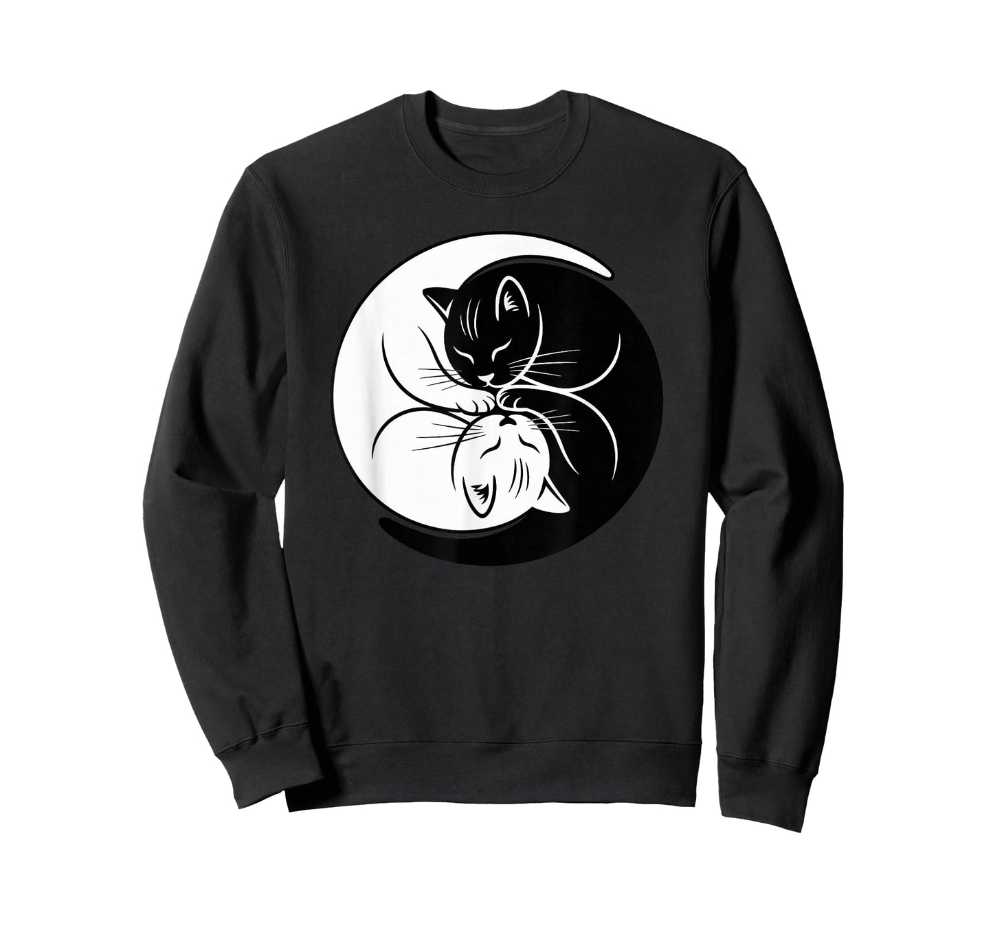 Yin Yang Cats Black and White Cute Cat Lover Zen Harmony T-Shirt