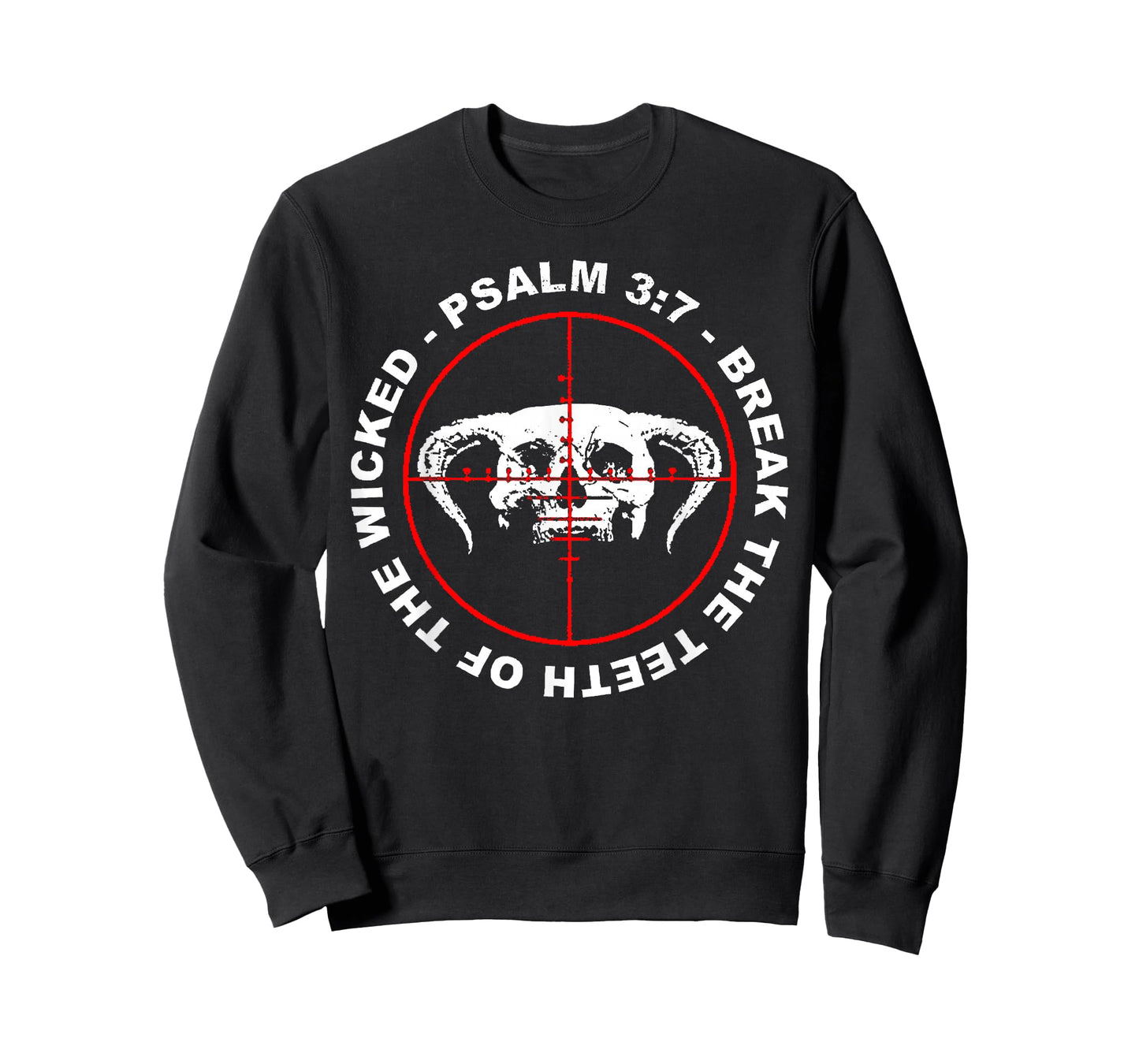 Break The Teeth of The Wicked Psalm 3:7 Faith Skull Gothic T-Shirt