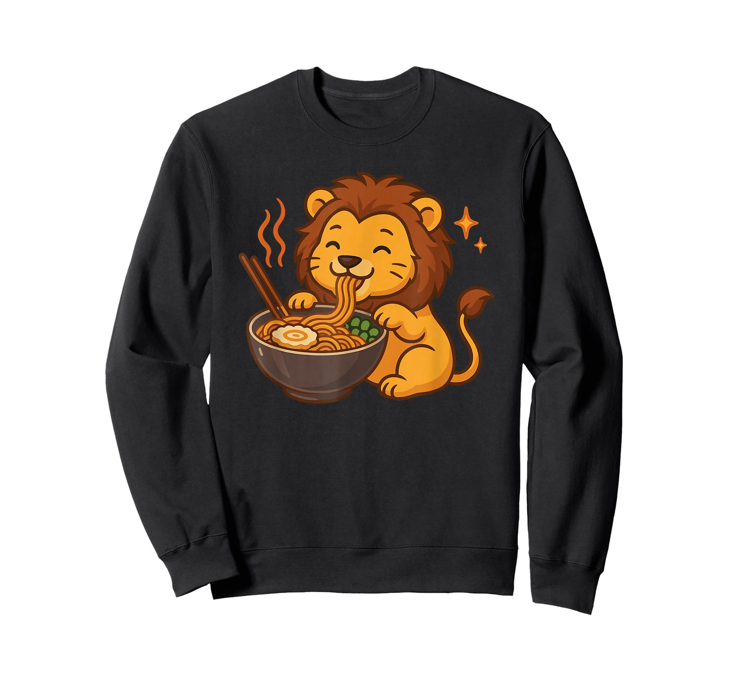Lion with Noodles Ramen Kawaii Lion T-Shirt