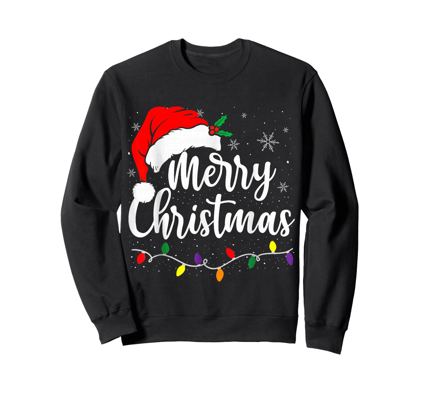 Merry Christmas Lights Red Santa Hat Xmas Family Men Women T-Shirt