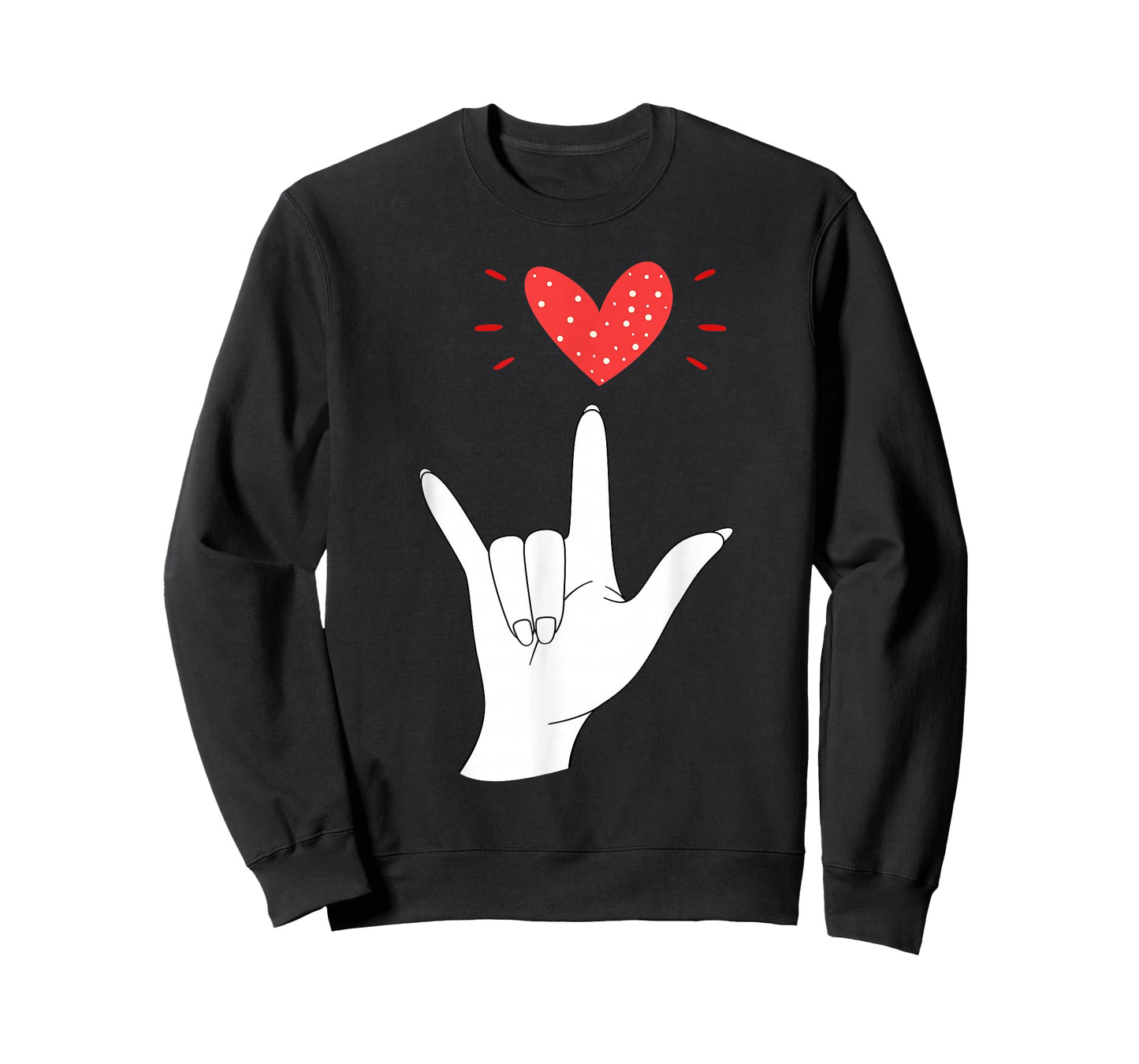 Valentines Day I Love You Hand Sign ASL Heart Women Men Kids T-Shirt