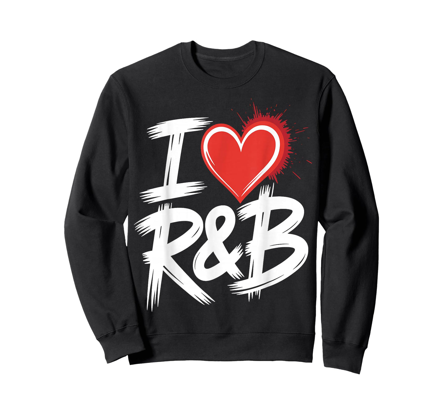I Love R&B Bold Grunge Heart T-Shirt