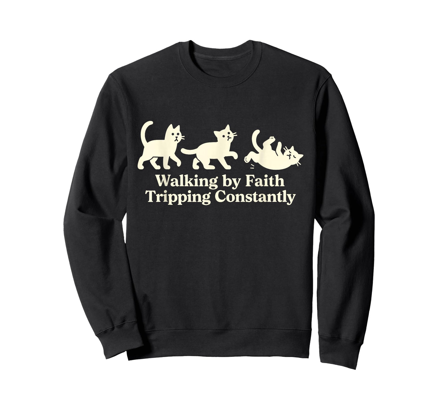 Walking by Faith Tripping Constantly Cat T-Shirt