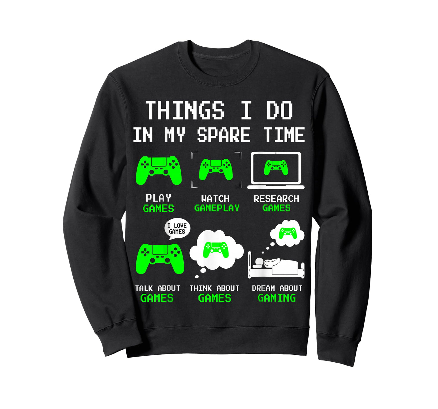 Things I Do in My Spare Time Gaming Funny Gamer Boys Kid Men T-Shirt