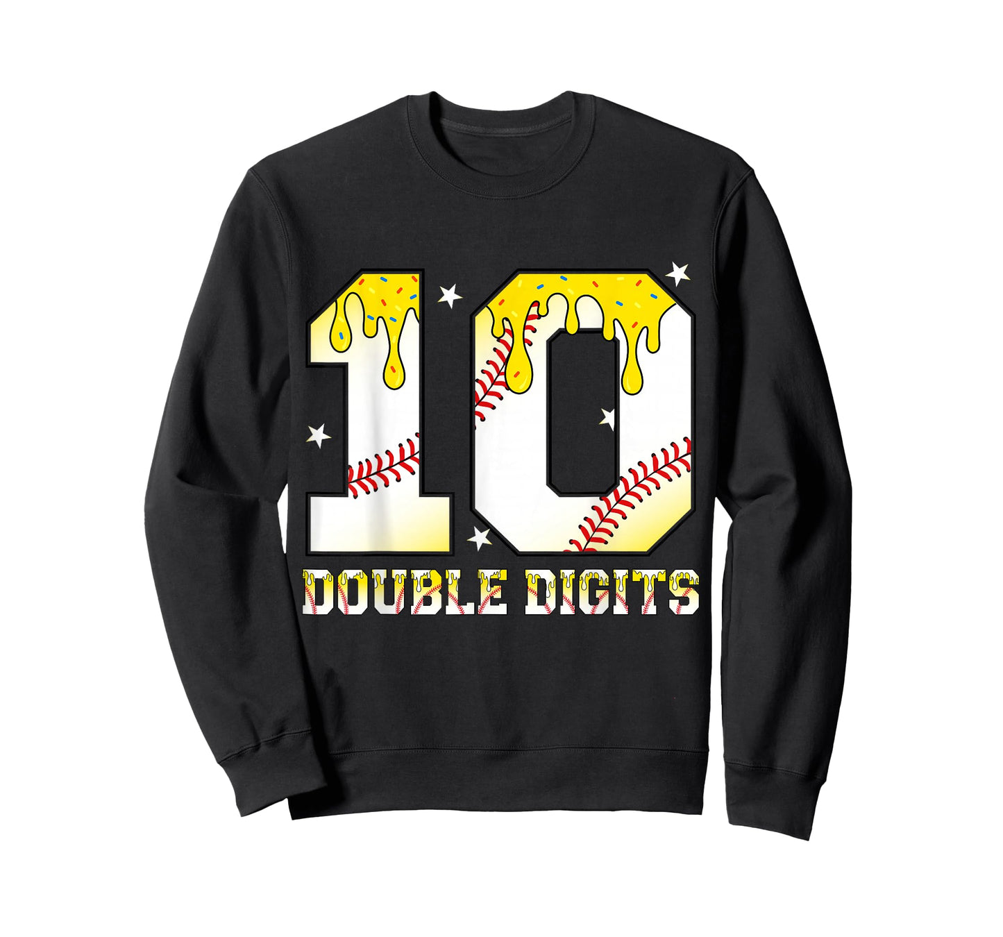 10th Birthday Baseball Drip Boy 10 Years Old Double Digits T-Shirt