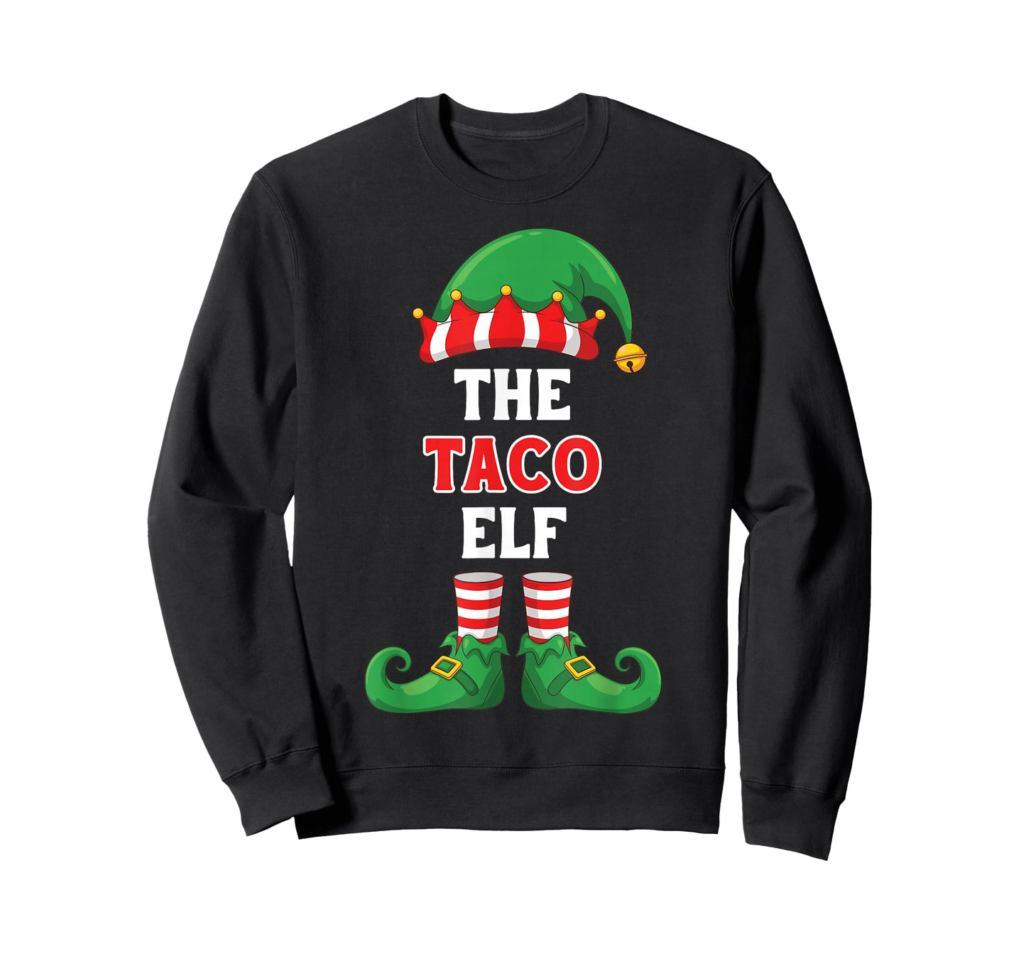 The Taco Elf Shirt Funny Christmas for Taco Lover Foodie Top T-Shirt